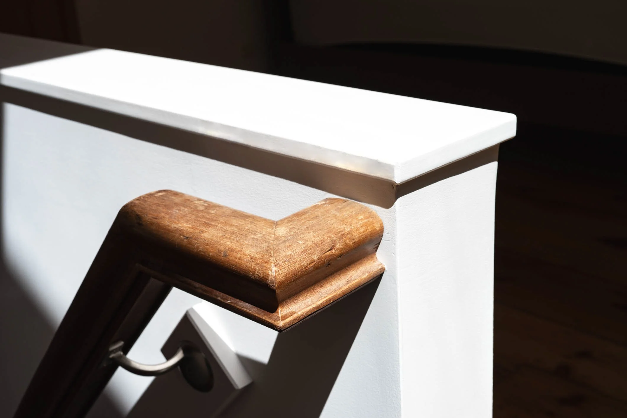 reused hardwood handrail detailing