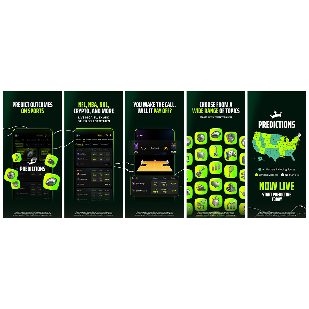 Predictions App Store Screens