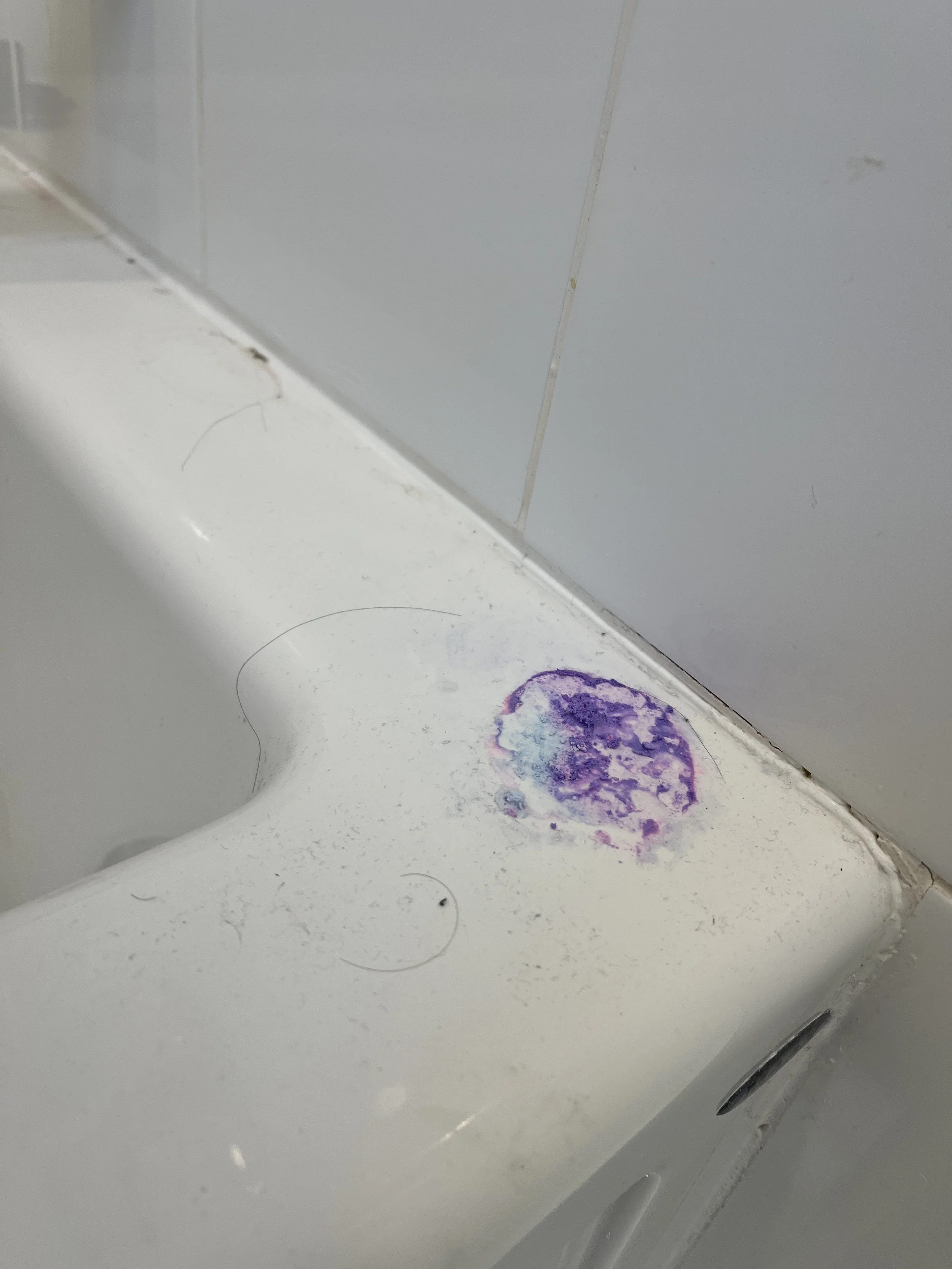 Caked on messes from shampoos and soaps