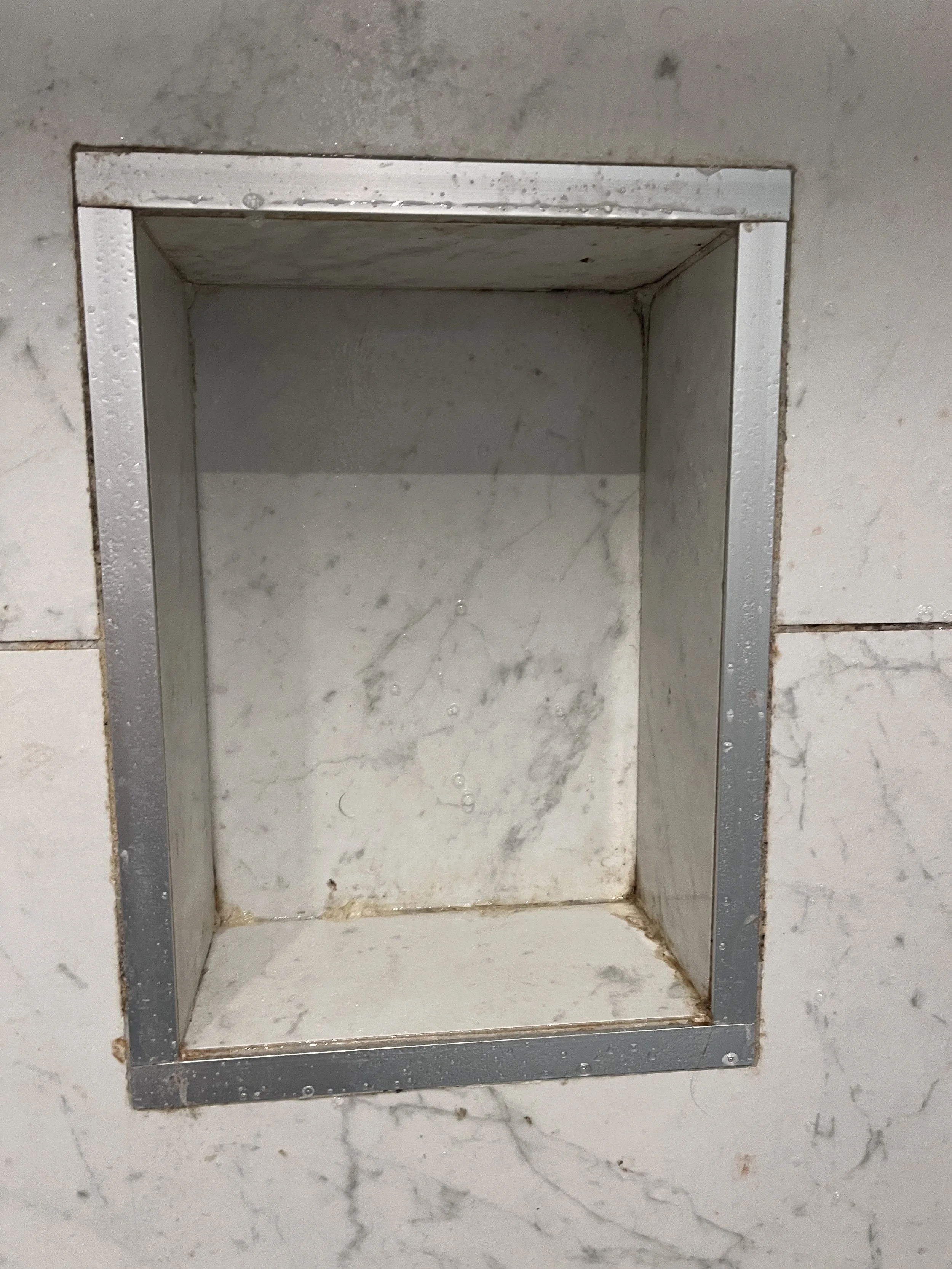 Shower enclosure with grime and mildew 
