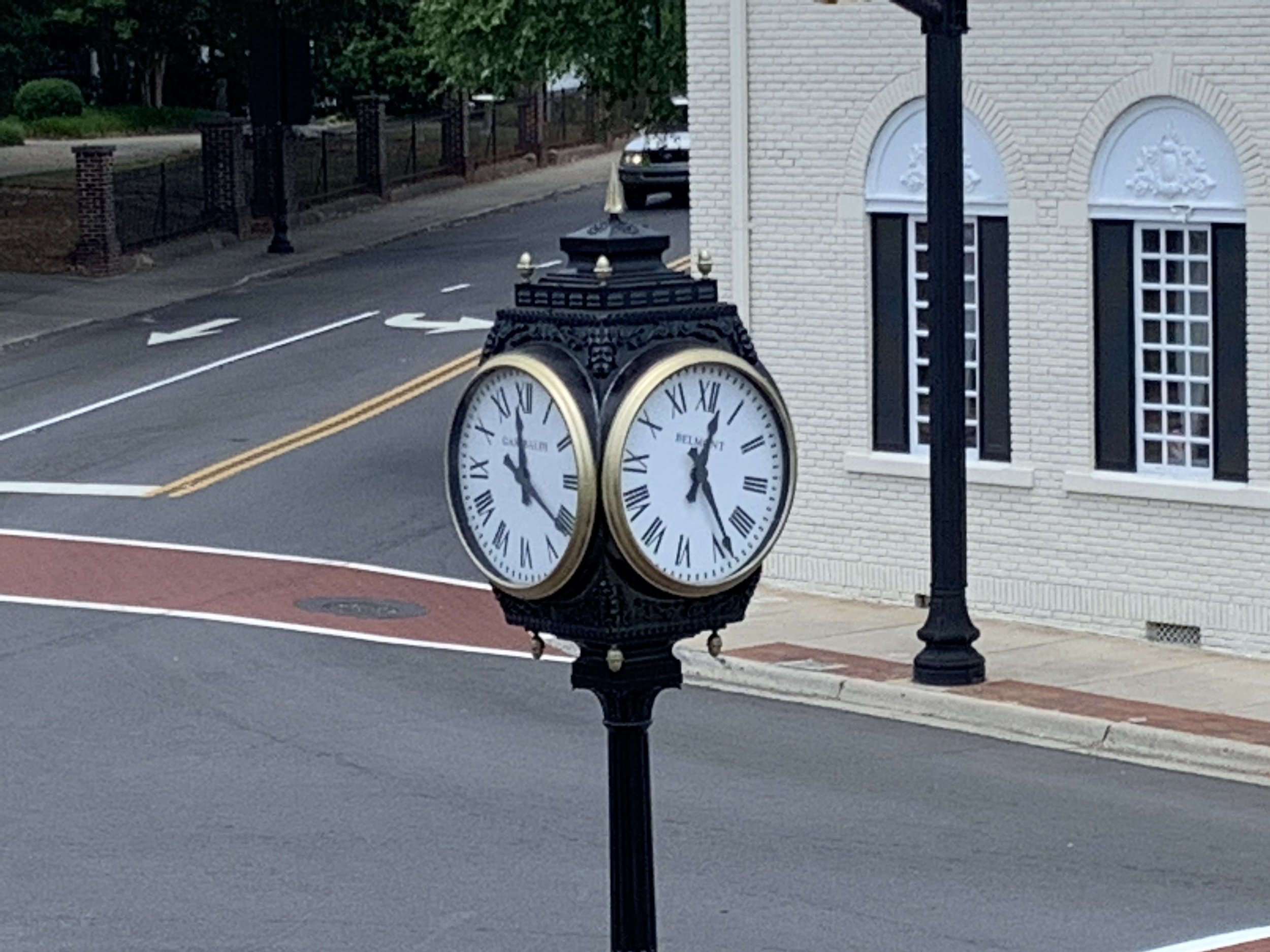 Street clock in downtown Belmont, North Carolina