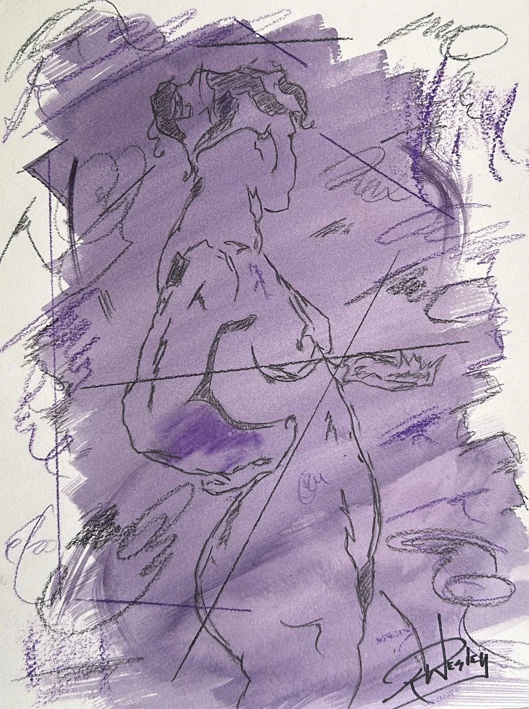 "Resistless #2" 2025; 
9 x 12; 
Watercolor and colored pencil on watercolor paper 