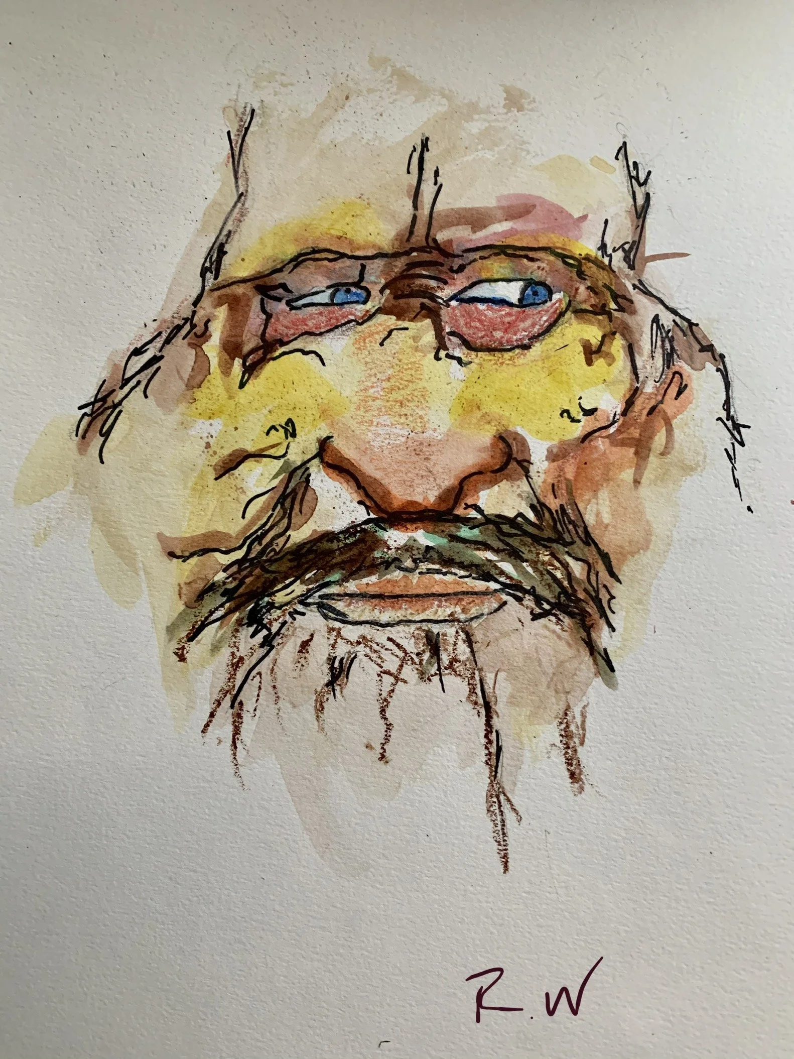 "Colorful Years" 2021; 
8 x 11; 
Watercolor, sharpie, and crayon on watercolor paper