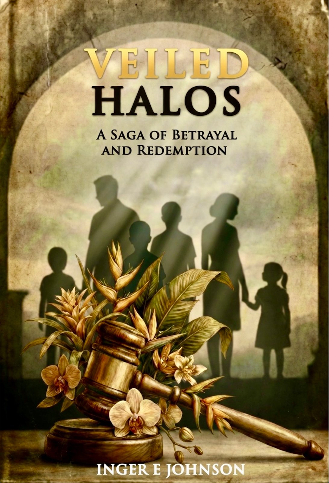 Veiled Halos - A Saga of Betrayal and Redemption by Inger E Johnson front cover image