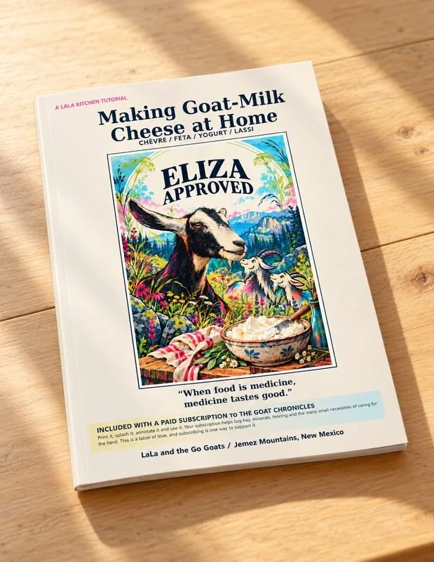 Printed LaLa goat-milk cheese tutorial featuring the Eliza Approved cover.