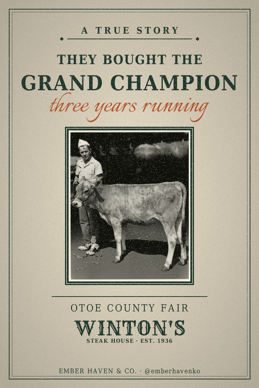 The Steakhouse in My House Bought the County Fair's Grand Champion -               Year After Year.
