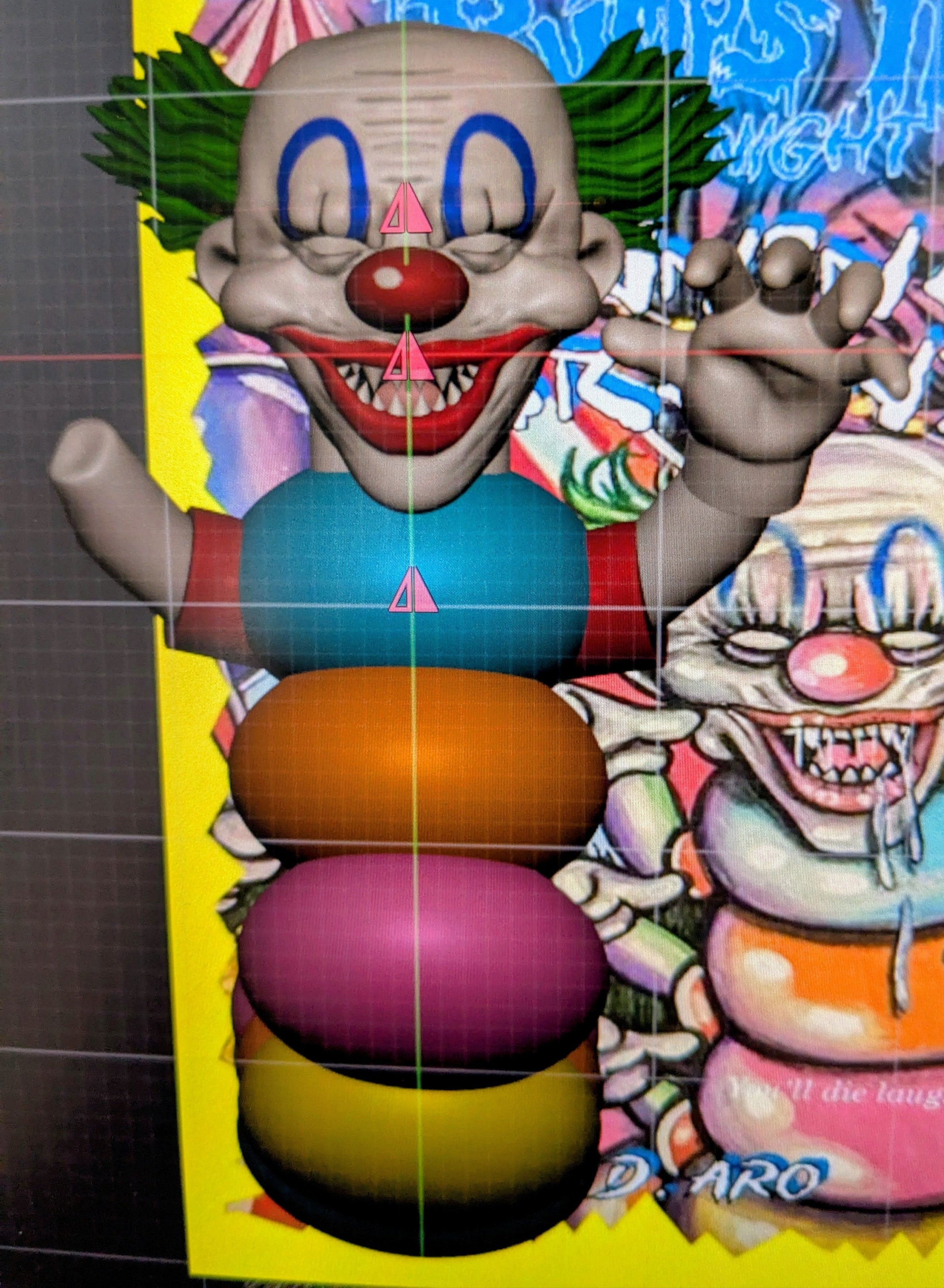 3D model of king klown while a work in progress