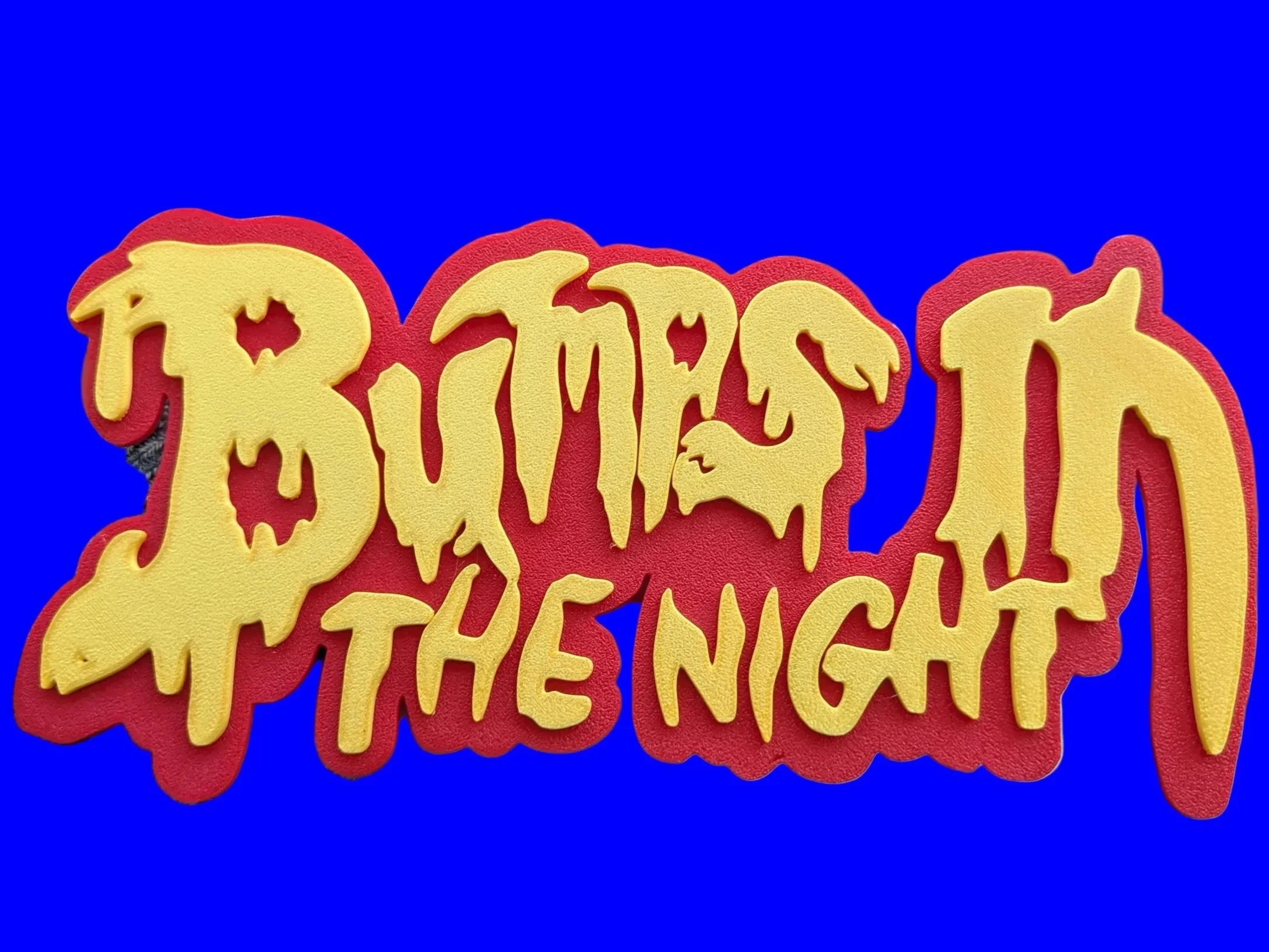 custom bumps in the night sign 3D modeled and 3D printed by Katerina Dicker