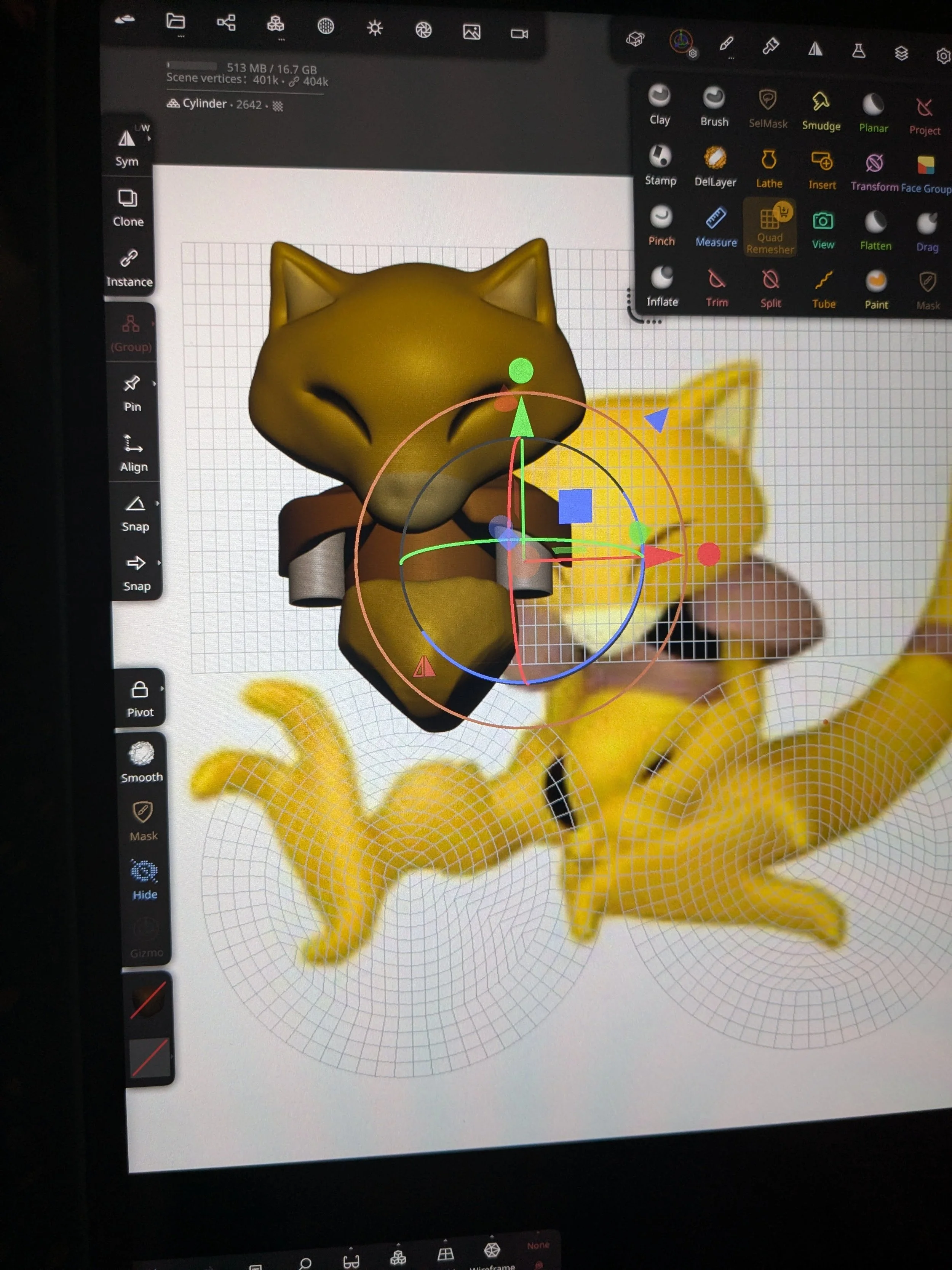 3D model work in progress of abra from pokemon