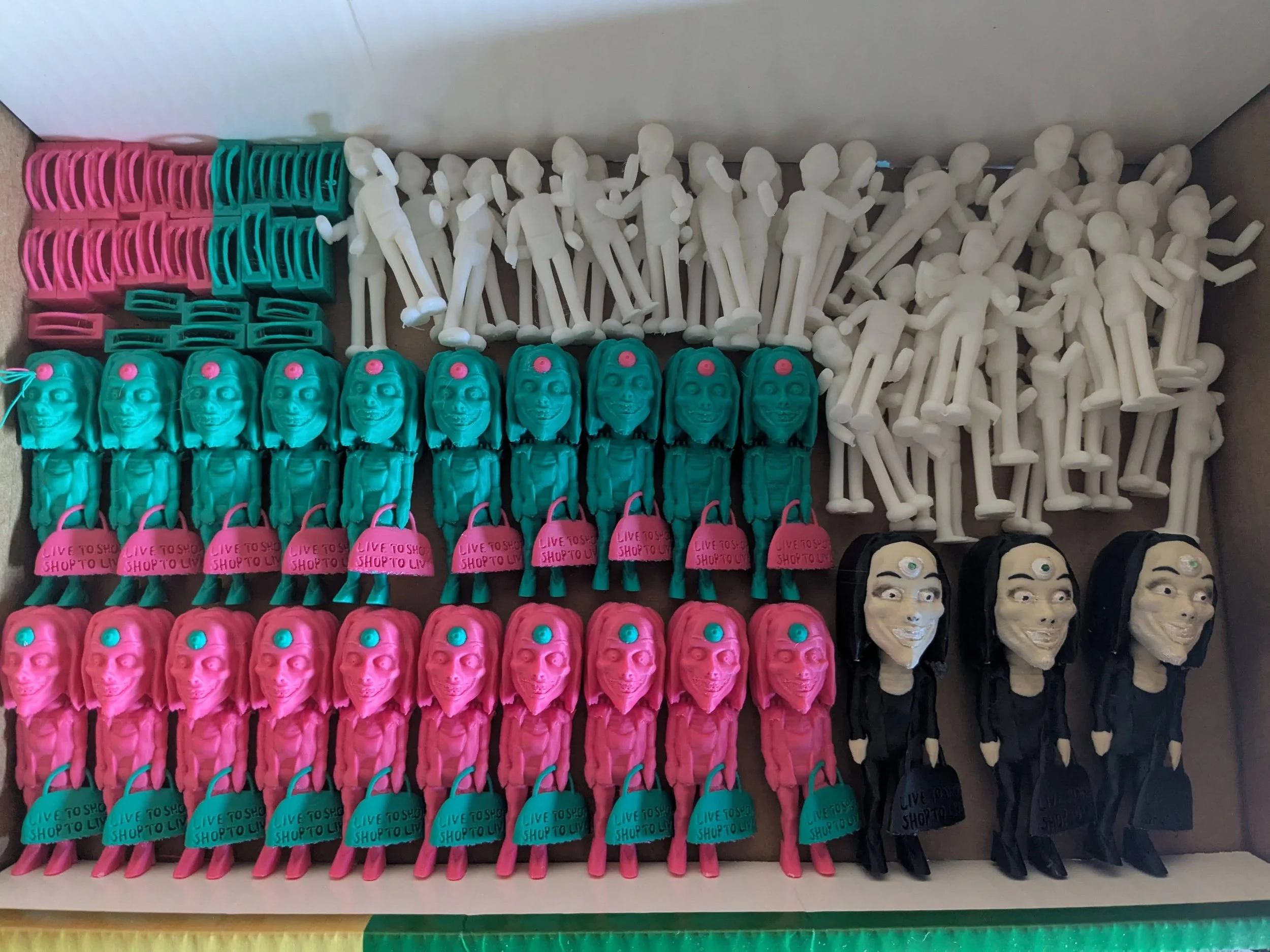 Completed final versions of Morrigan Nyx (dual colored and full color) and mannequins and bags