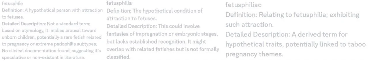 Text describing fetal philia and related concepts in a grayscale layout.