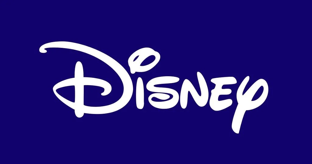 Disney logo in white on a dark blue background.