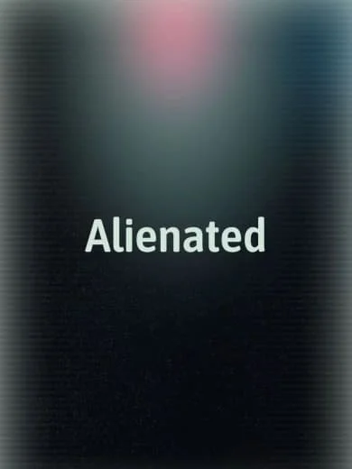 The cover of a book titled "Alienated" with a dark background and blurred pinkish light at the top.