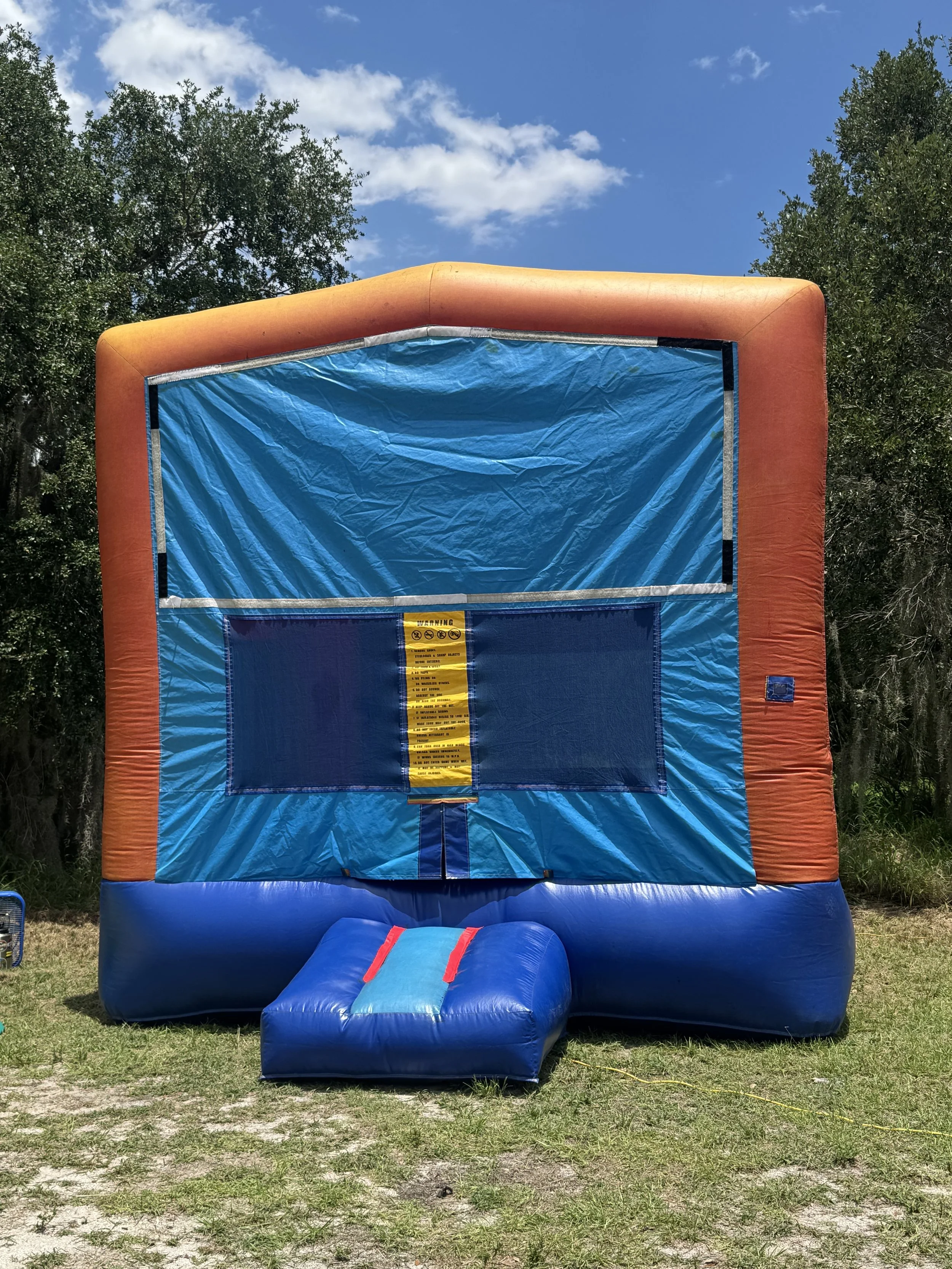 Orange and Blue Bounce House