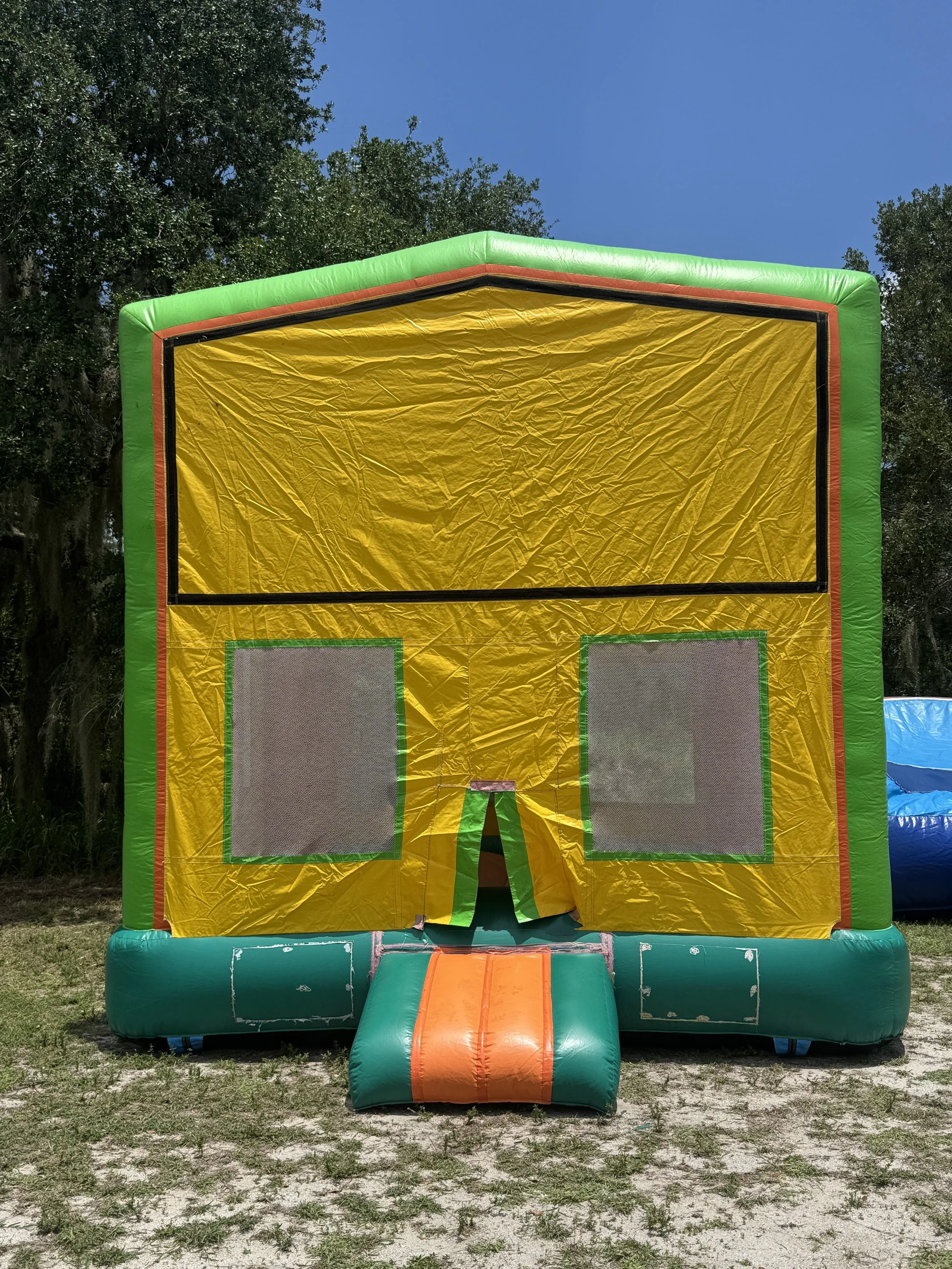 Yellow and Green Bounce House