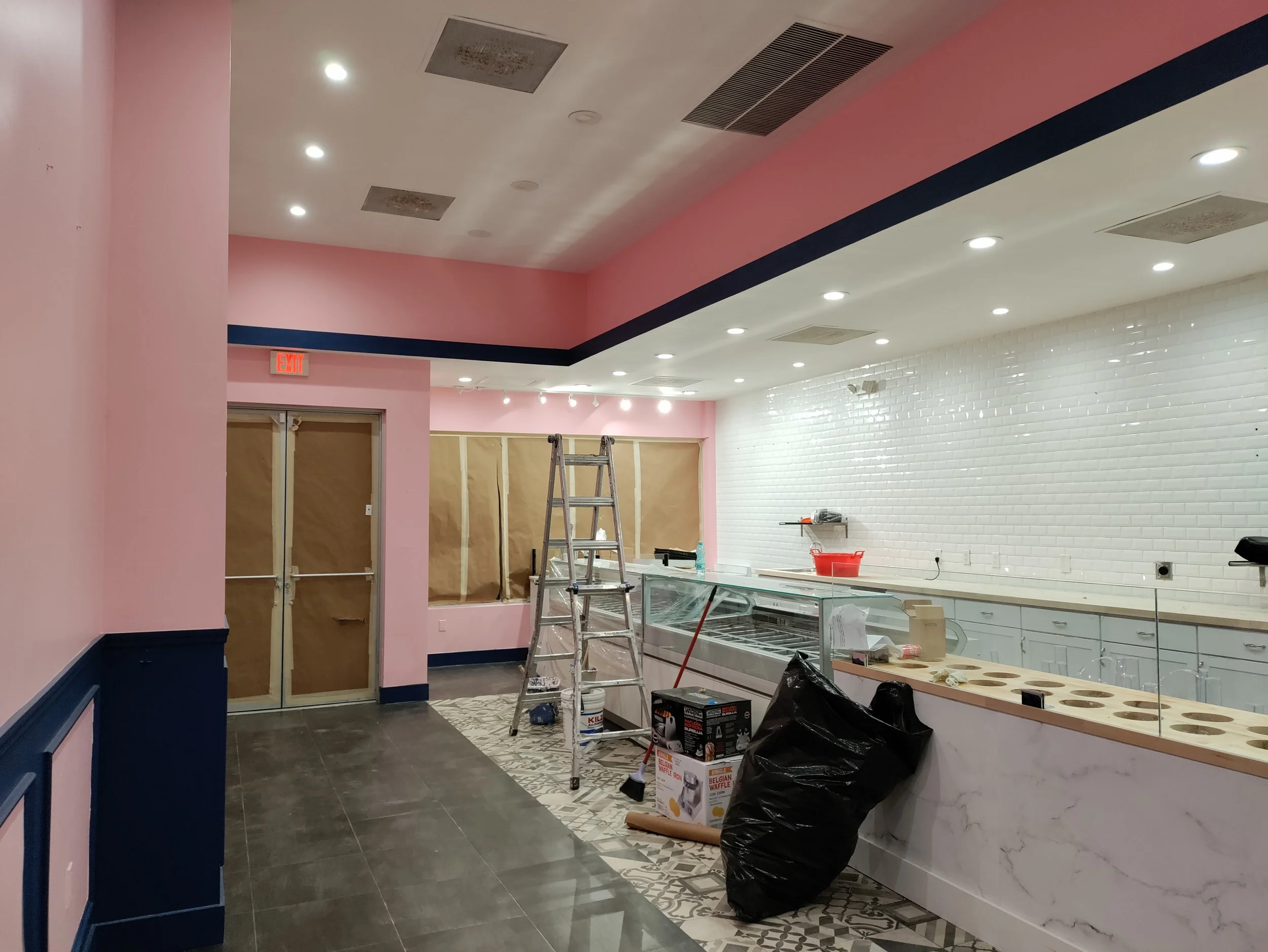 completed custom interior painting project for a gelato store in South Beach, Miami.