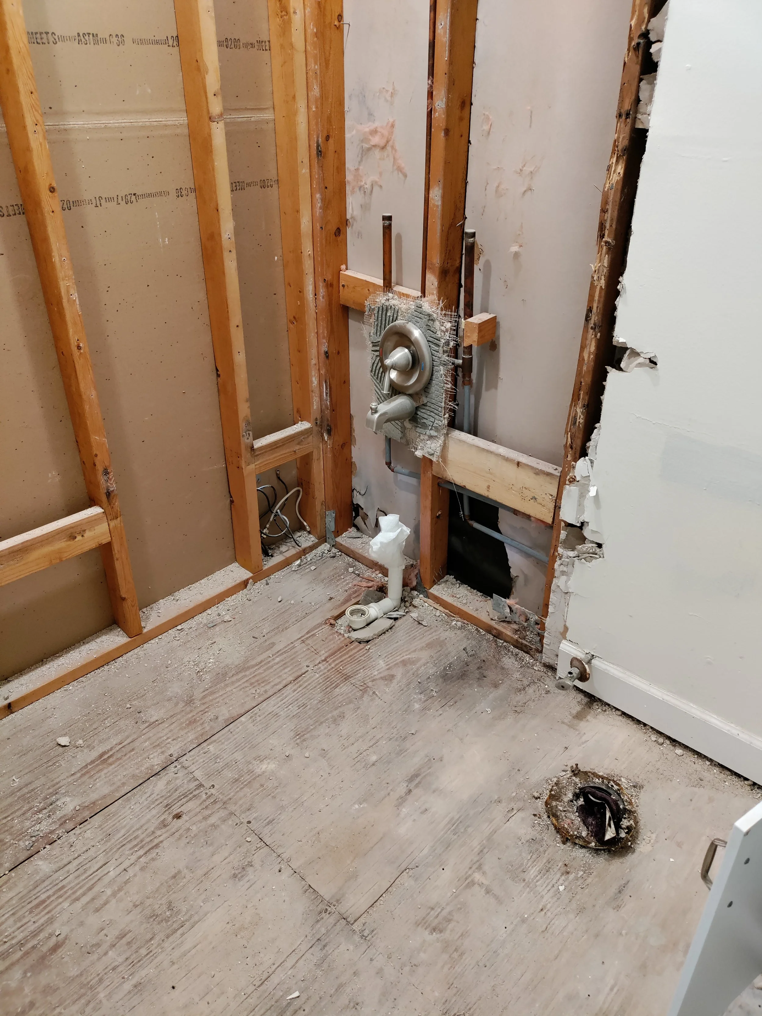 Existing bathroom removal before renovation