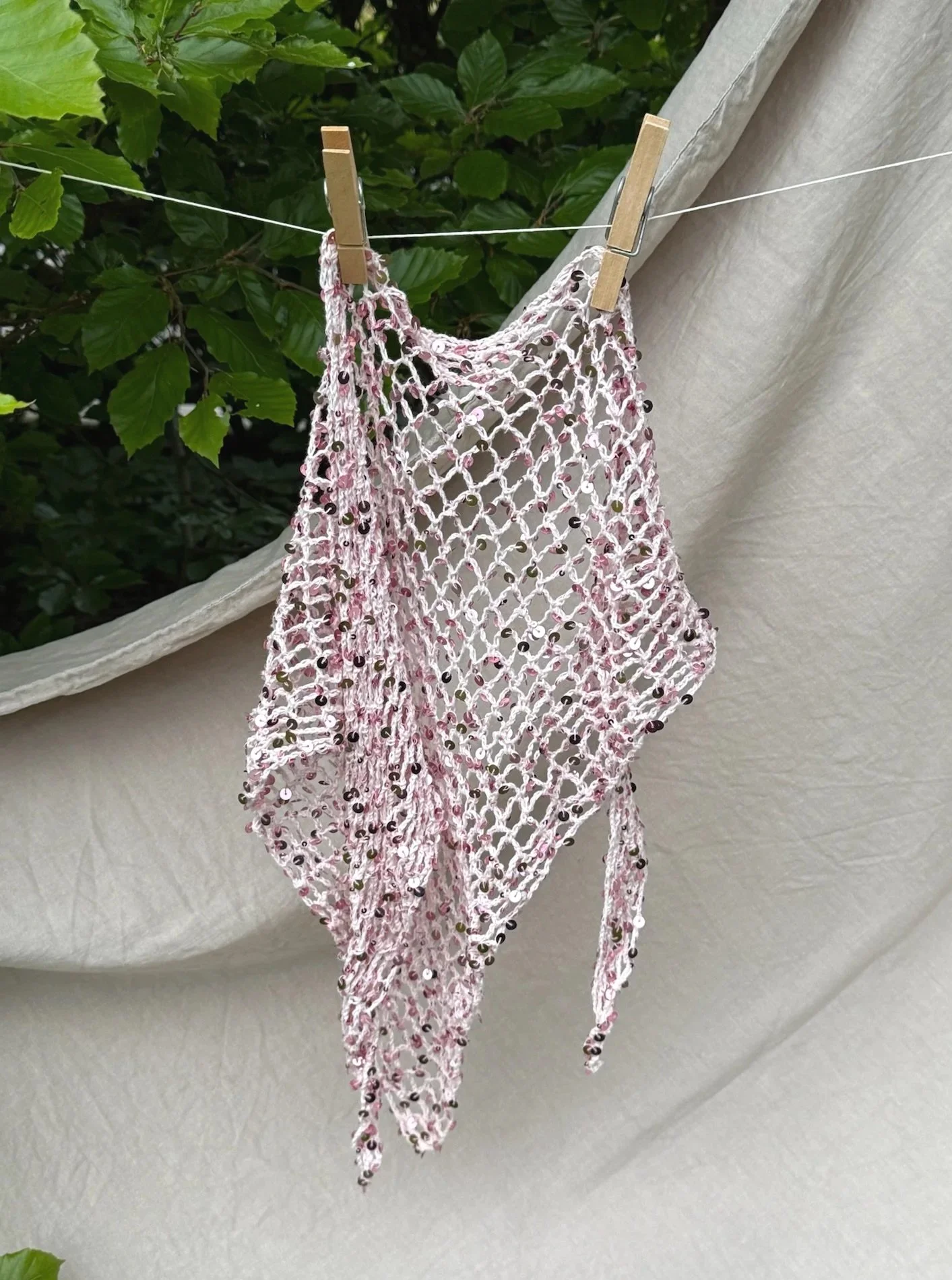 sequin hip scarf in pink