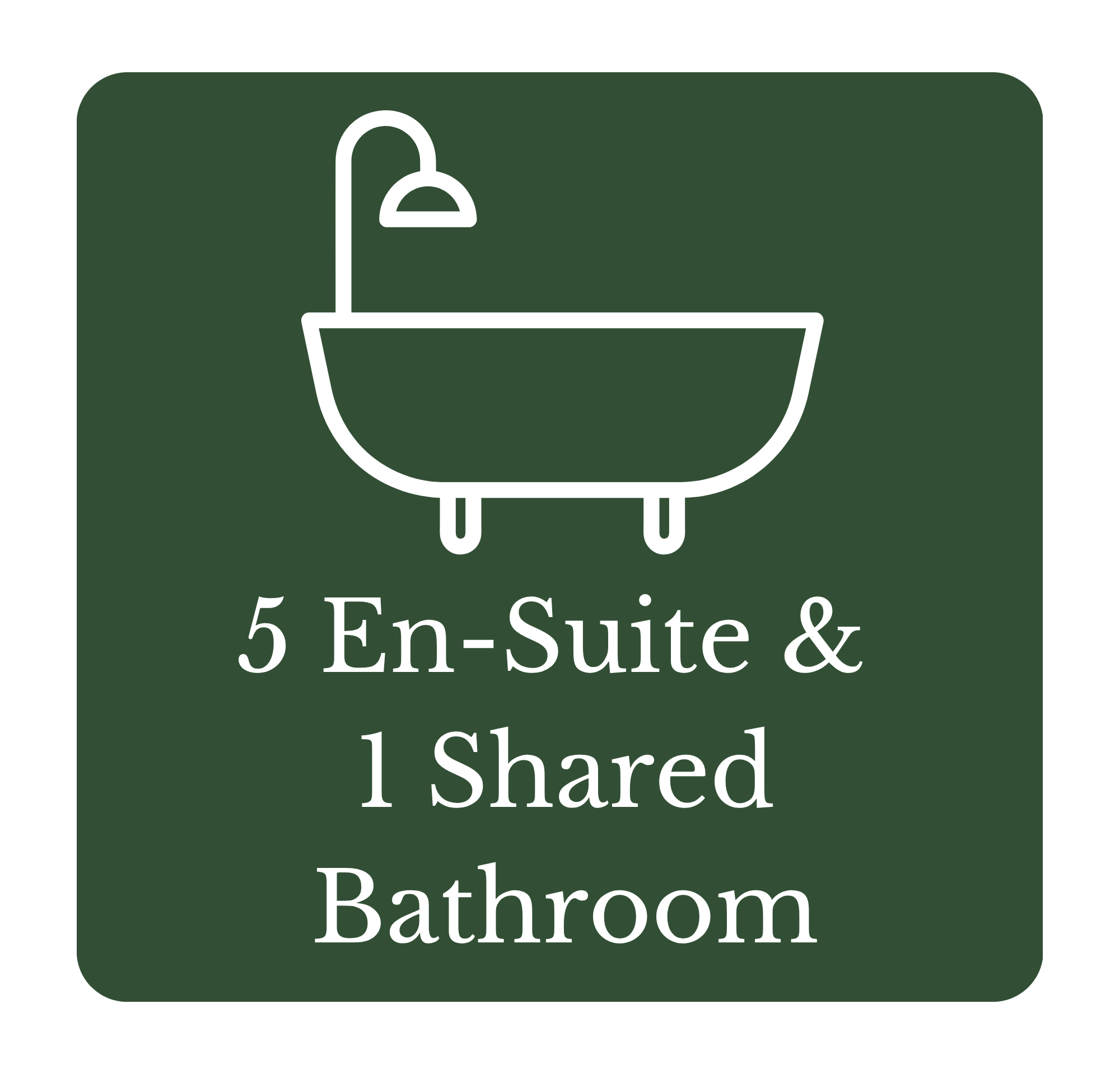 5 En-Suite & 1 Shared Bathroom