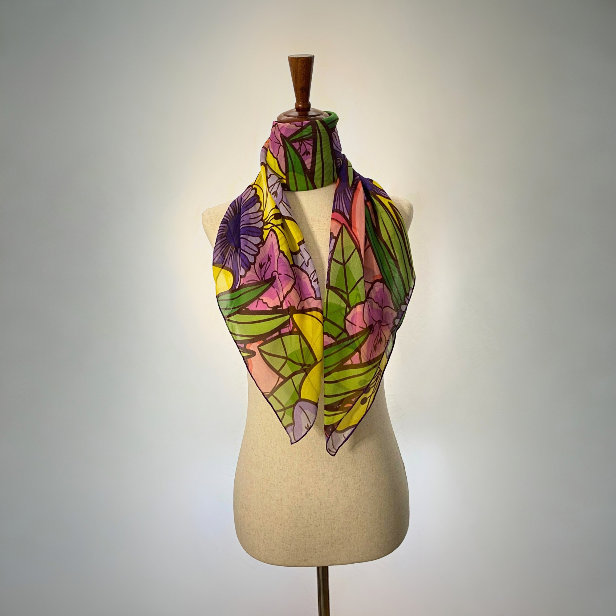 Fleurs d'Espoir — Silk Chiffon Scarf