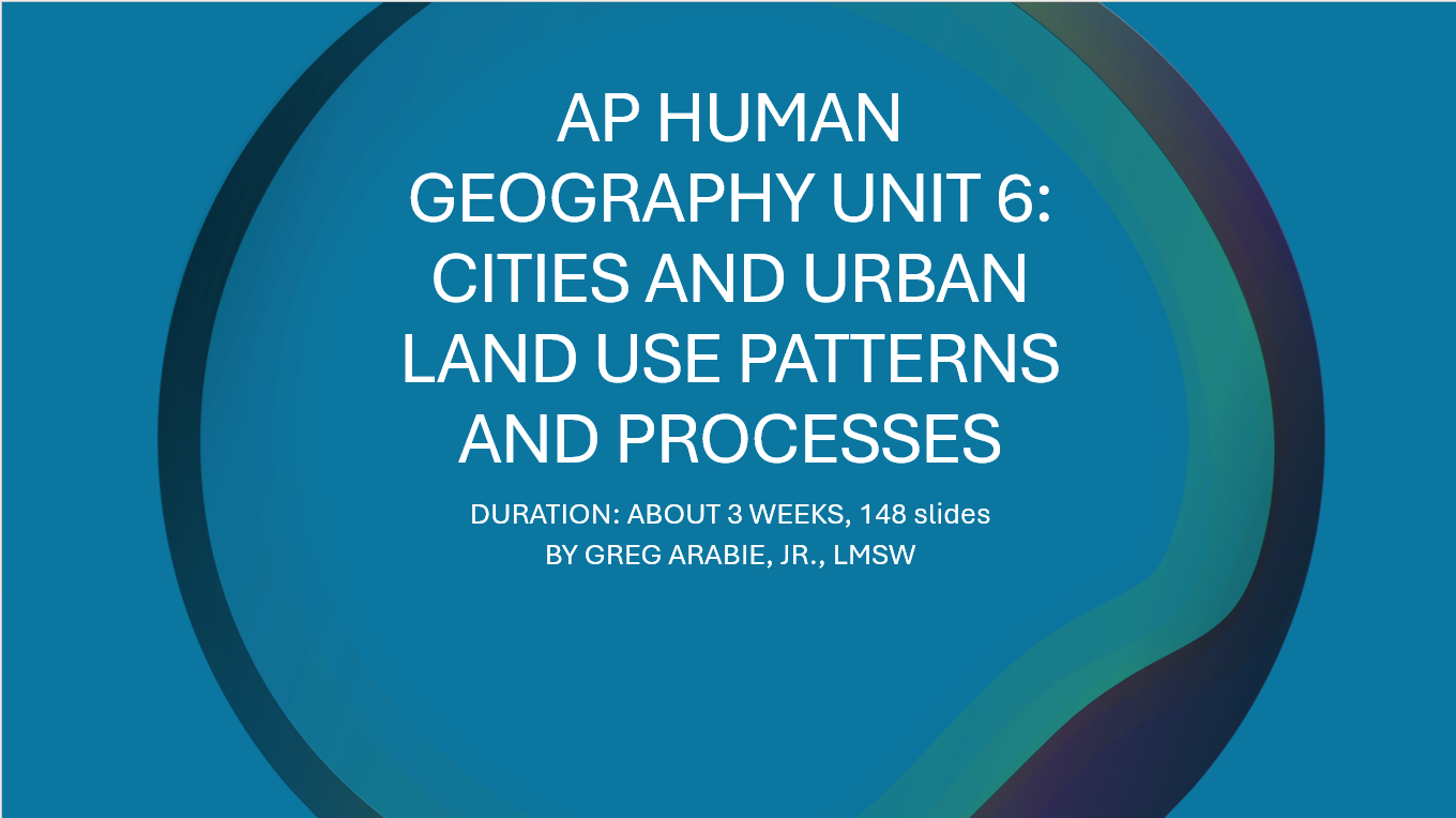 AP Human Geography Unit 6 PowerPoint Bundle | Cities & Urban Land Use