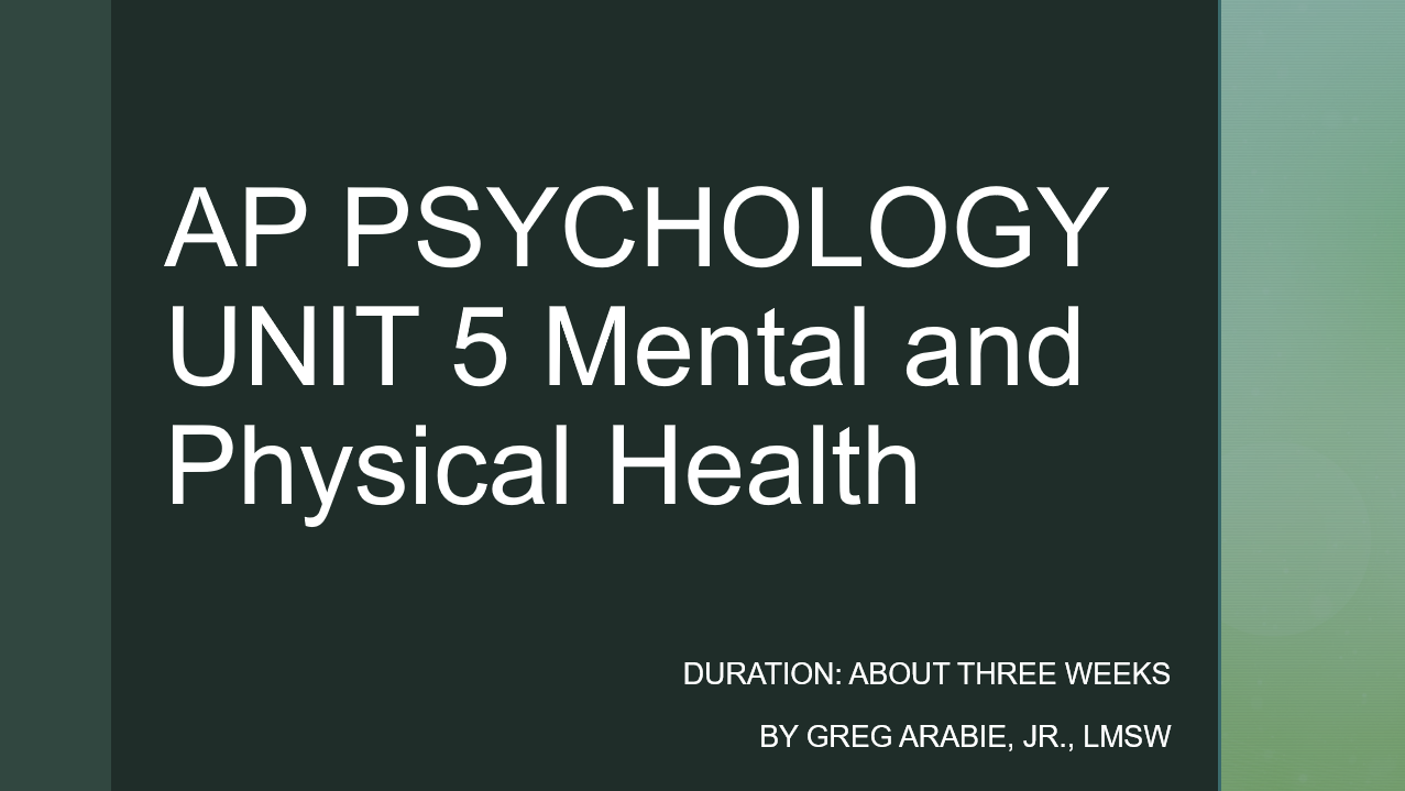 AP Psychology Unit 5 PowerPoint Bundle | Mental and Physical Health
