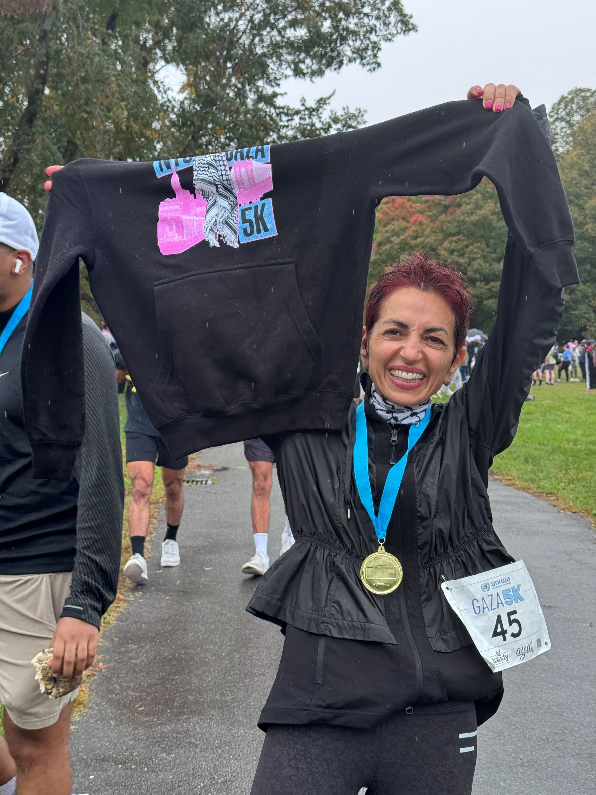 I&rsquo;m a runner only one day a year.⁣⁣
⁣
⁣On Sunday, I ran the 𝐆𝐚𝐳𝐚 𝟓𝐊. My legs objected. My back growled. Everything hurt. ⁣
⁣
And it was raining - again!⁣⁣
⁣
⁣But I showed up anyway, because the women of Gaza have been running for three ye