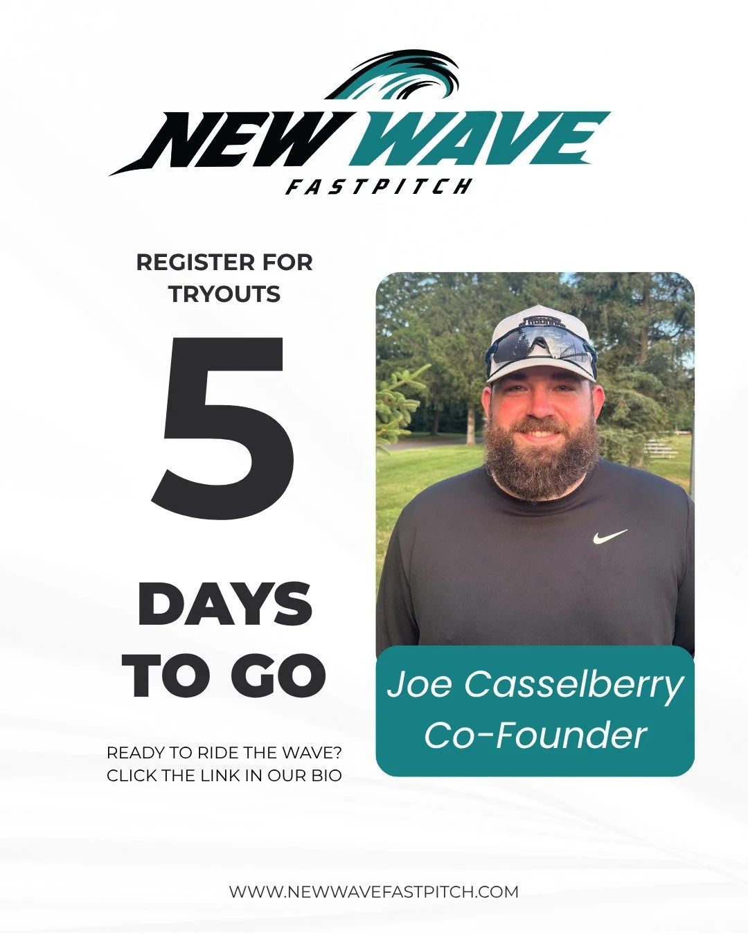 🌊 **5 DAYS UNTIL NEW WAVE FASTPITCH TRYOUTS!** 🌊

The countdown is on! If you're ready to compete, develop your game, and be part of something special, we want to see you on the field.

🥎 Don't miss your opportunity to join New Wave Fastpitch for 