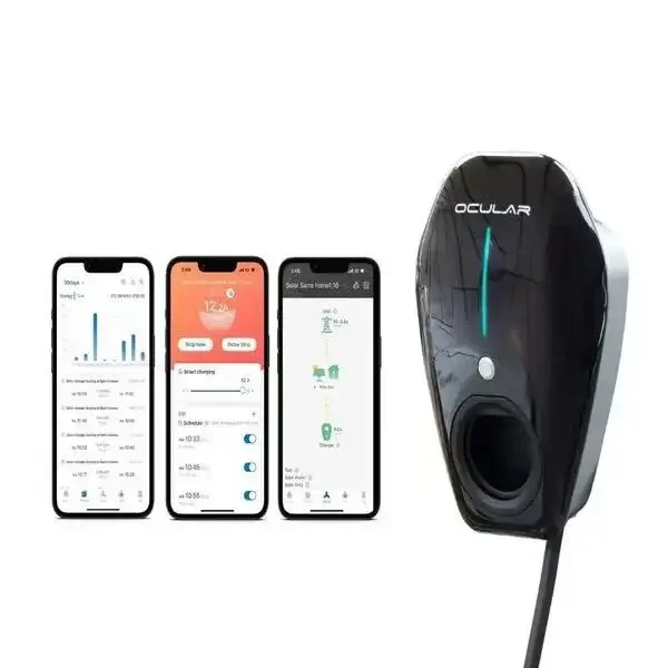 A black and white oral health device with three smartphone screens displaying dental tracking and monitoring apps.