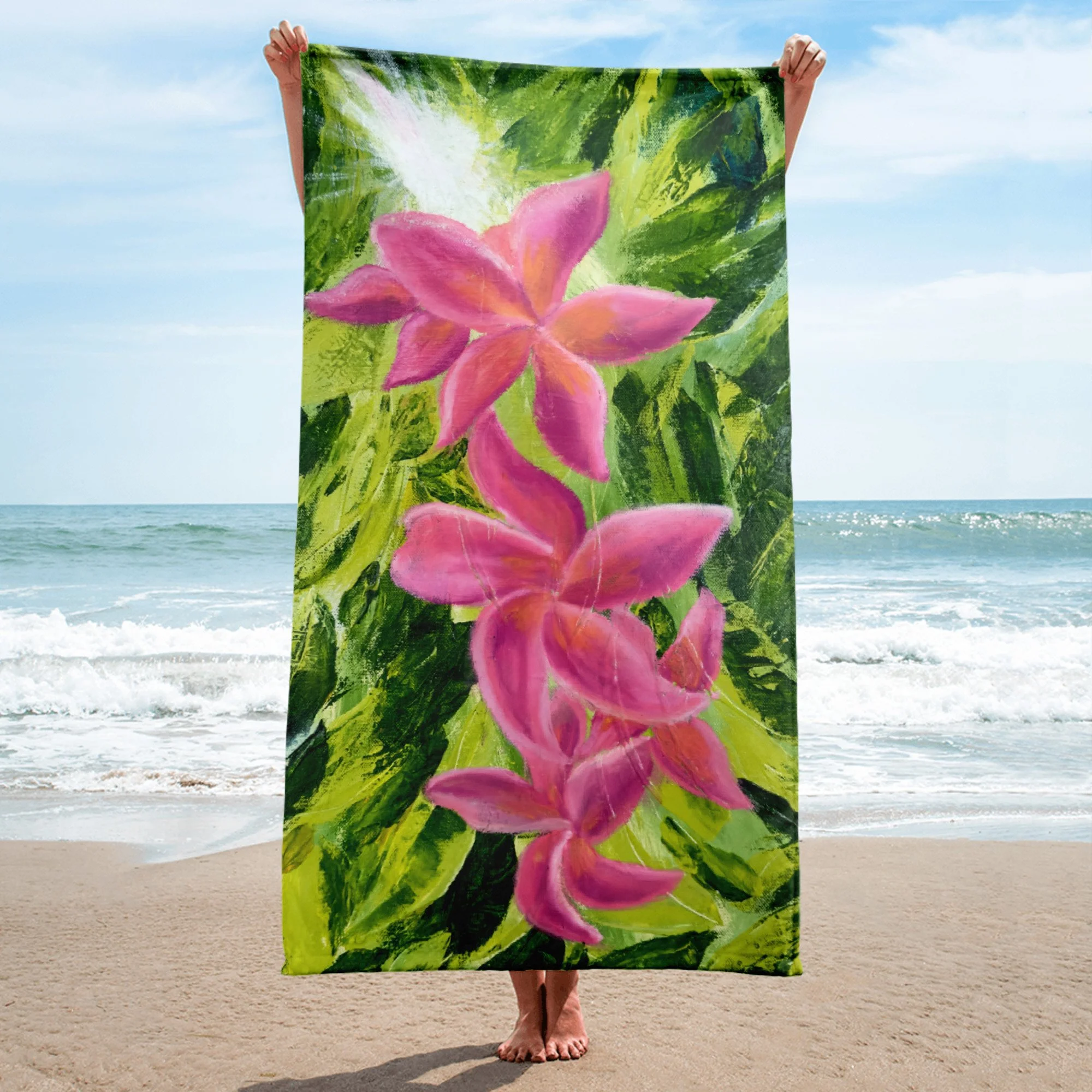 Aloha Plumeria Beach Towel
