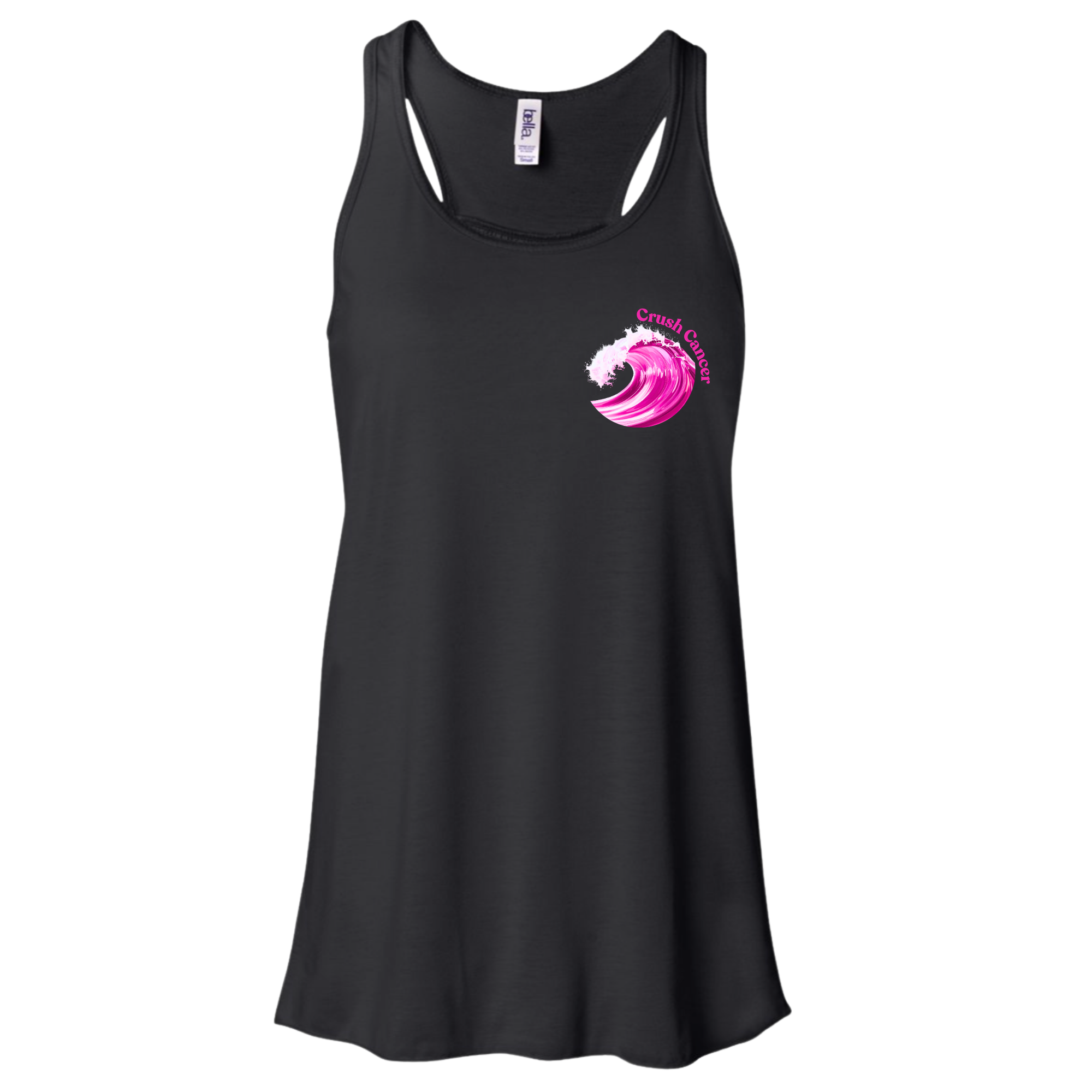 Womens' Crush Cancer Logo Flyaway Cotton Tank Top