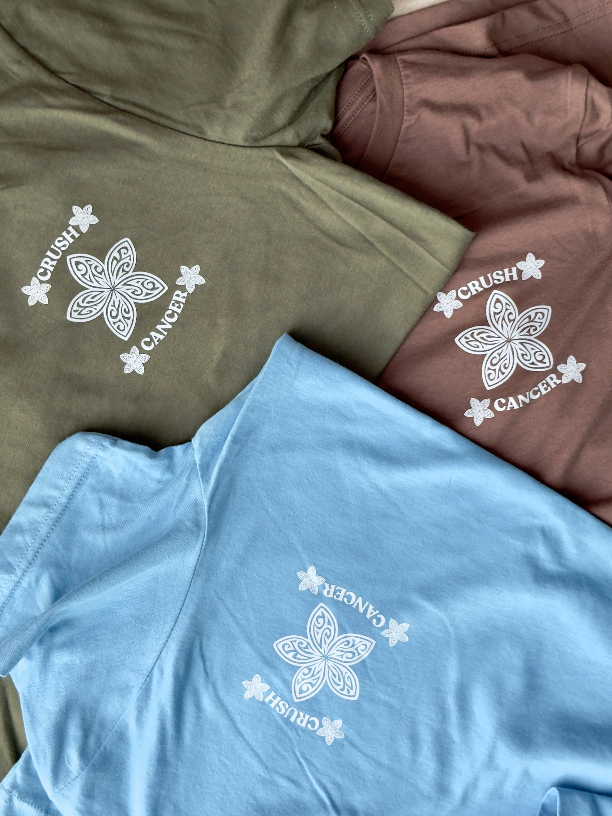 Tribal Plumeria Crush Cancer Short-Sleeve T Shirt in 100% Cotton