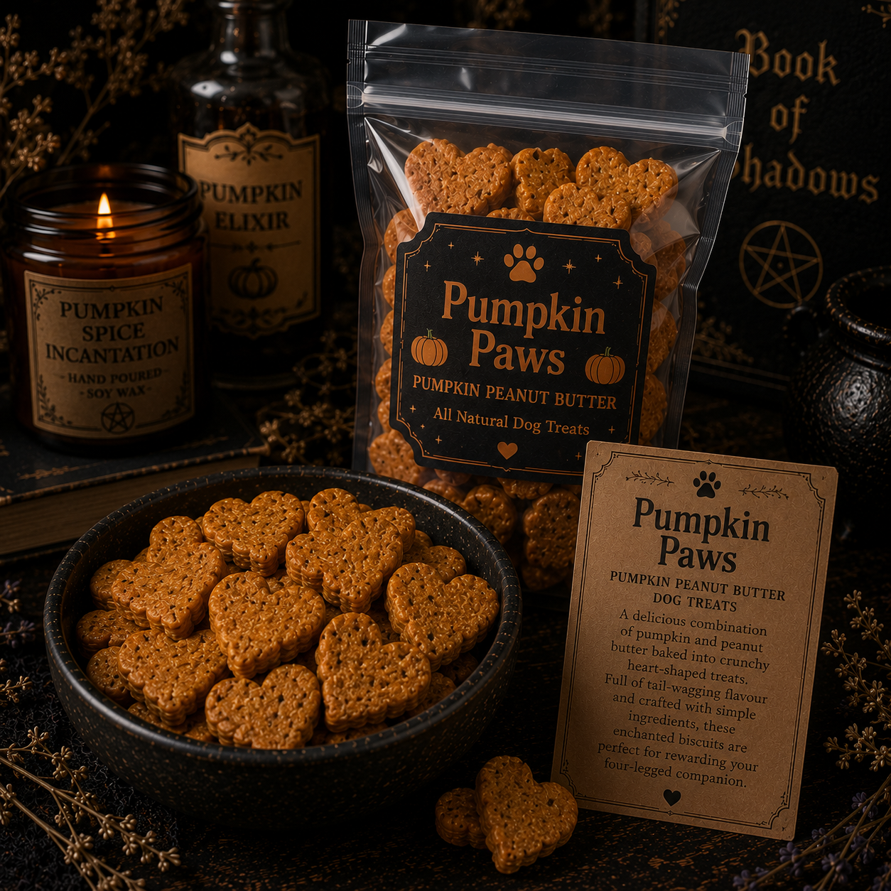 Pumpkin Paws (Pumpkin Peanut Butter Dog Treats)