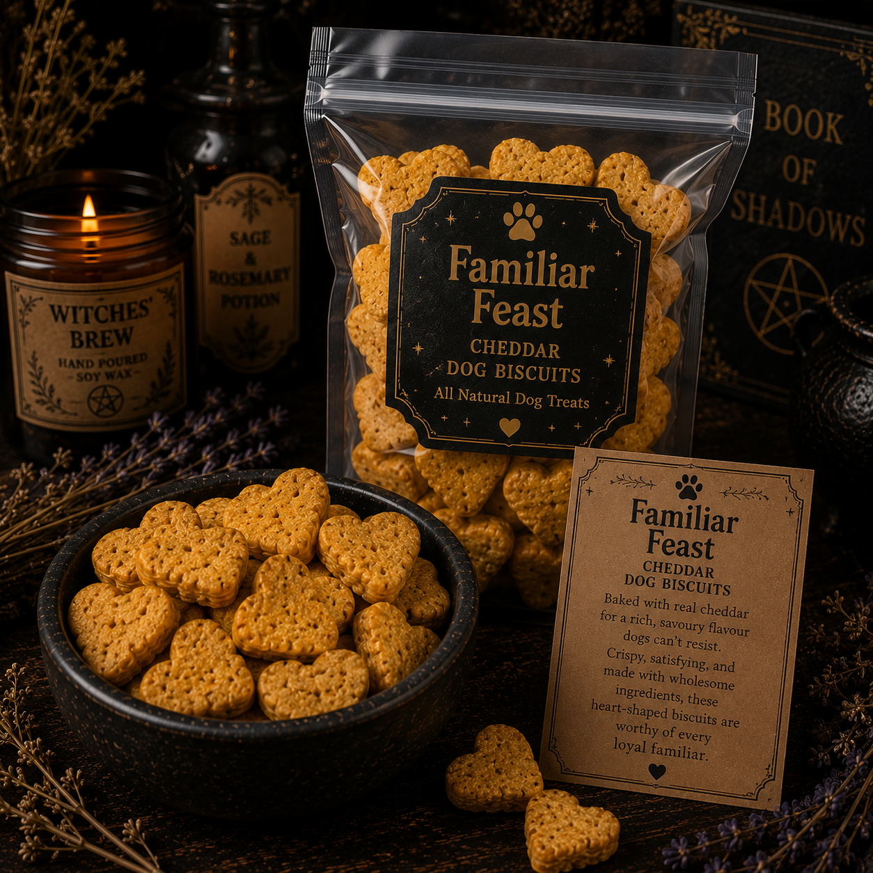 Familiar Feast (Cheddar Dog Biscuits)