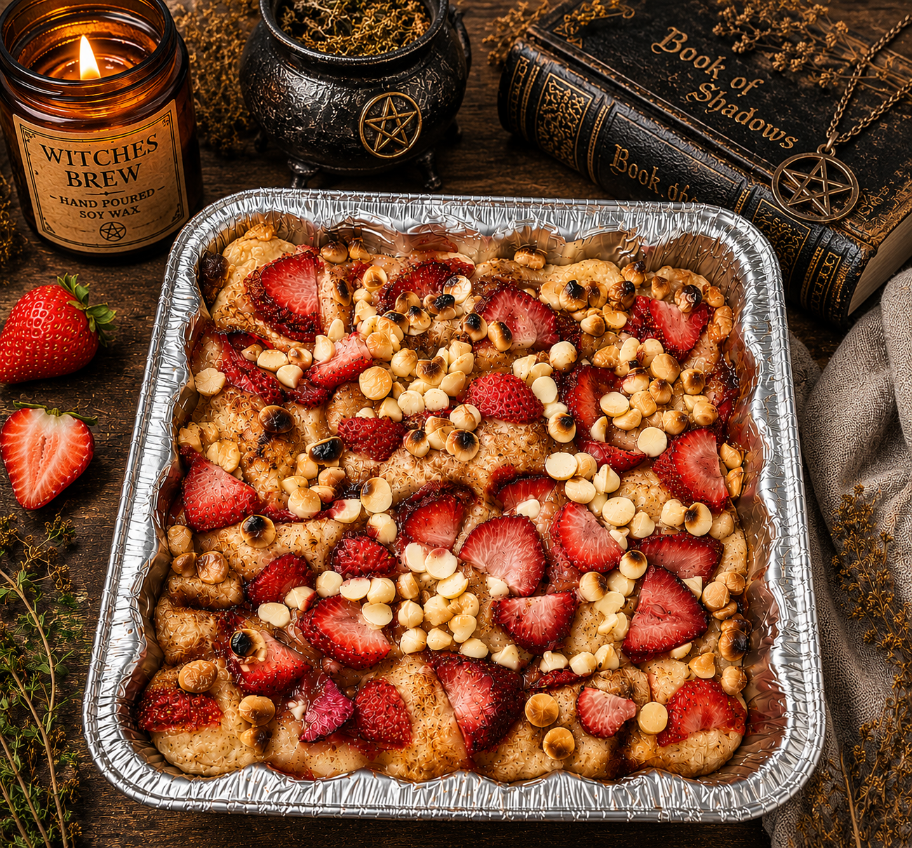Strawberry Moon (Strawberry White Chocolate Focaccia)