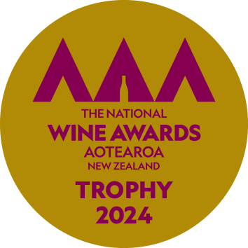 Logo for the 2024 National Wine Awards Aotearoa New Zealand Trophy.