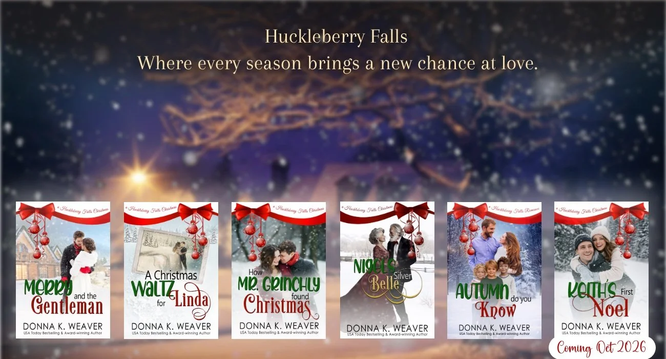 Covers for the Huckleberry Falls Romances by Donna K. Weaver - Huckleberry Falls, where every season brings a new chance at love.