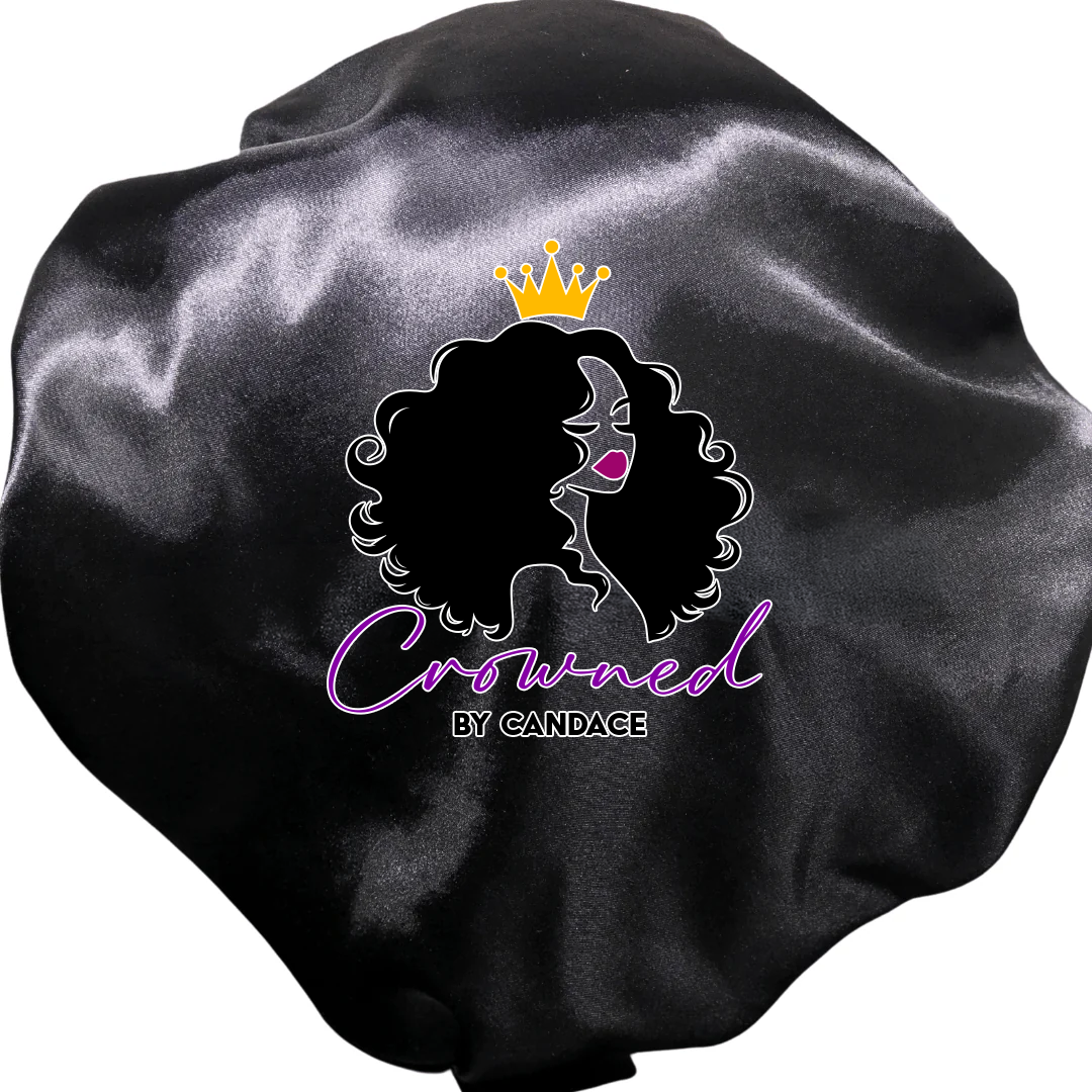 Black Double-lined Satin Bonnet