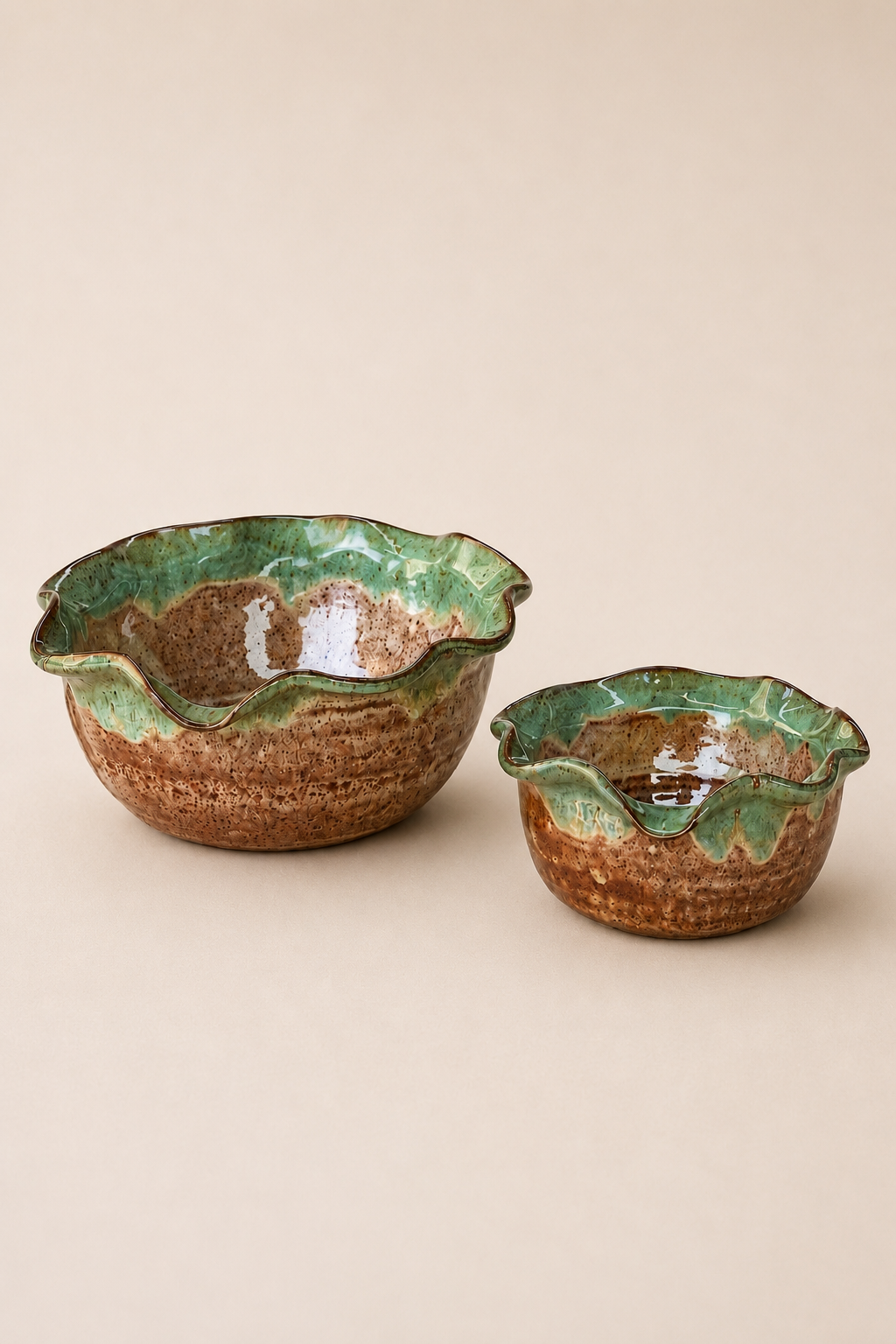 Bengal Tiger Scalloped Nesting Bowls