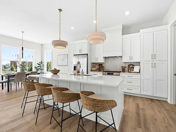 Modern kitchen professionally staged by VIBE Designs in Greenville, SC.