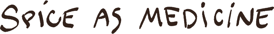 Text reading 'Spice as Medicine' in handwritten style.