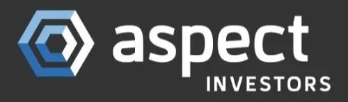 Aspect Investors logo with a hexagonal graphic and the company name in black and blue text.