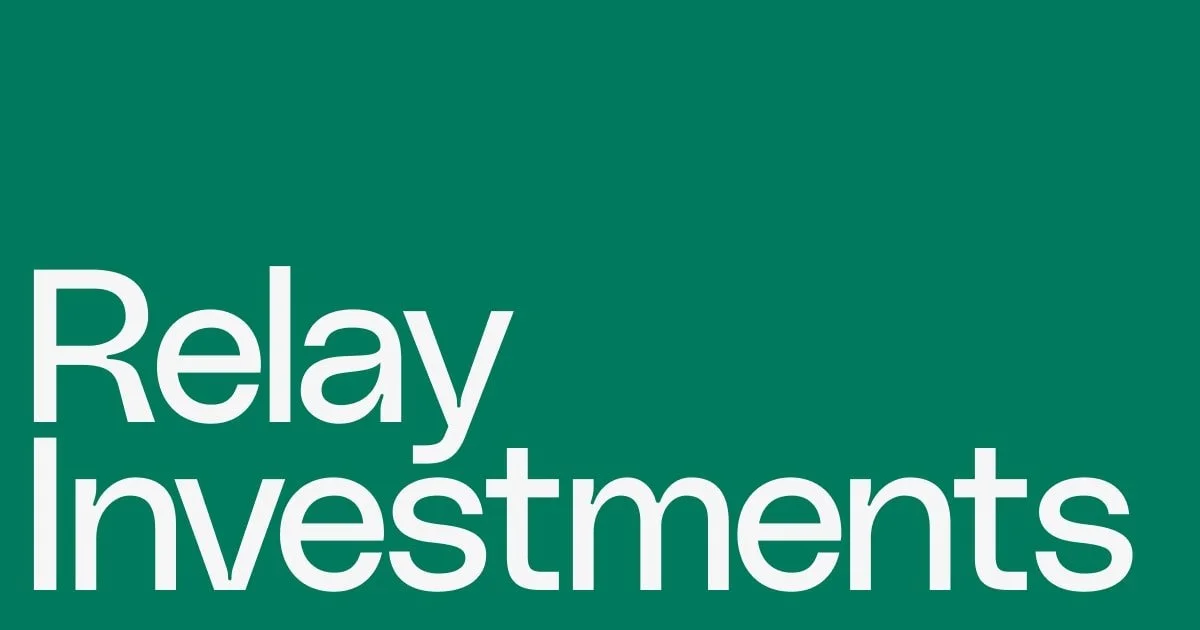 Text that reads 'Relay Investments' on a green background.