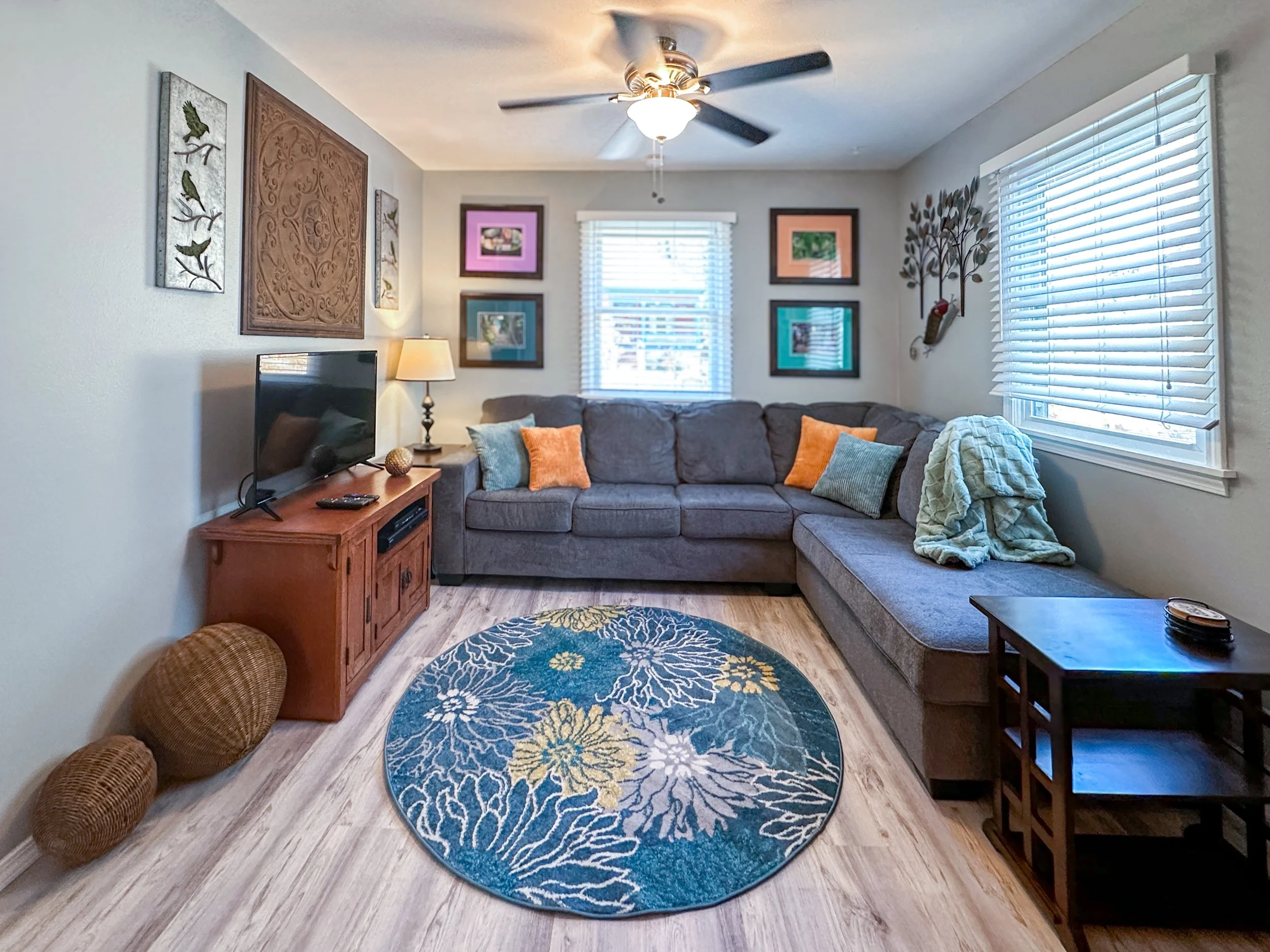 Living room vacation rental interior photography Eureka Springs Arkansas