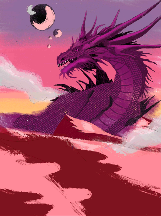 Space dragon - print laminate