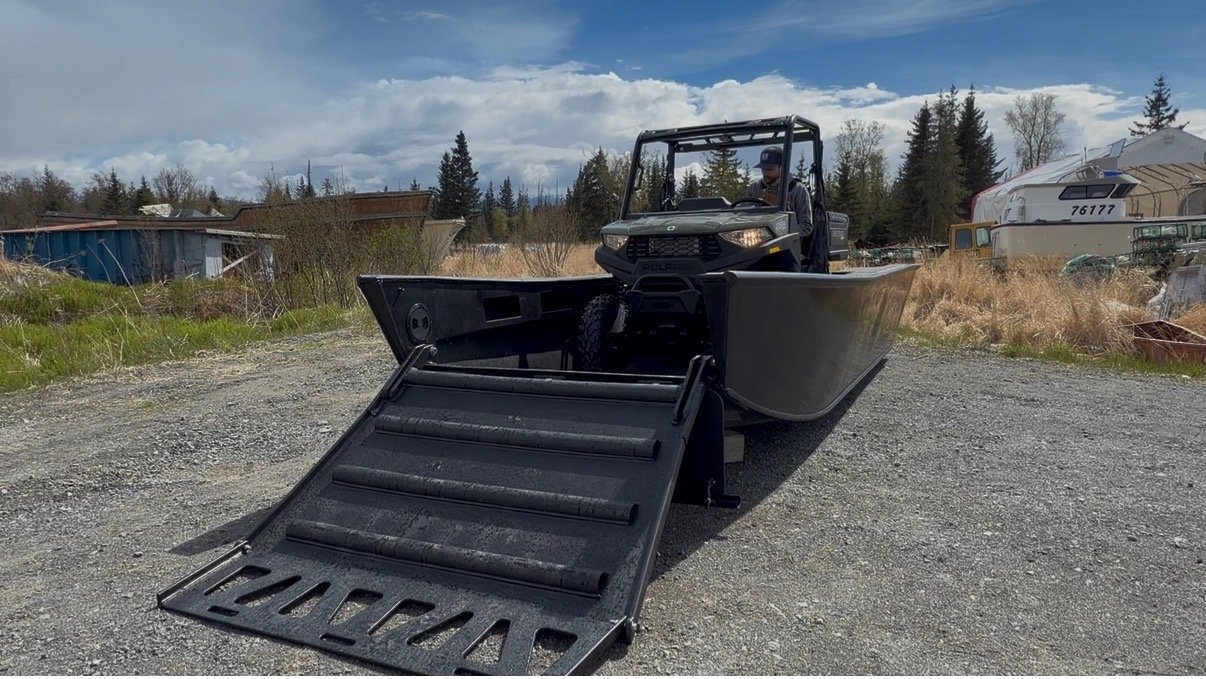20' Landing Craft with Drop Bow and Side x Side. Side View. 