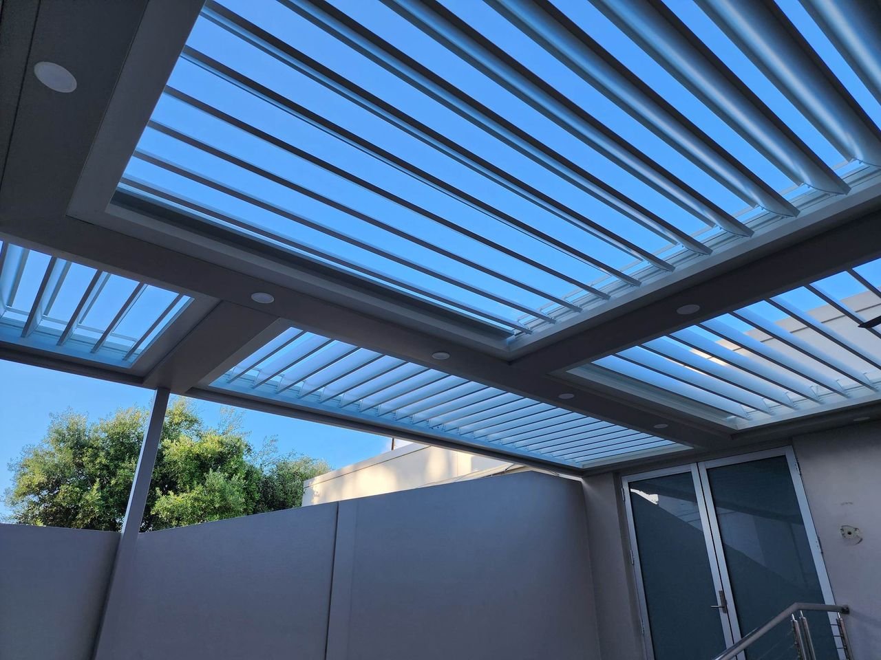 open louvres in verandah