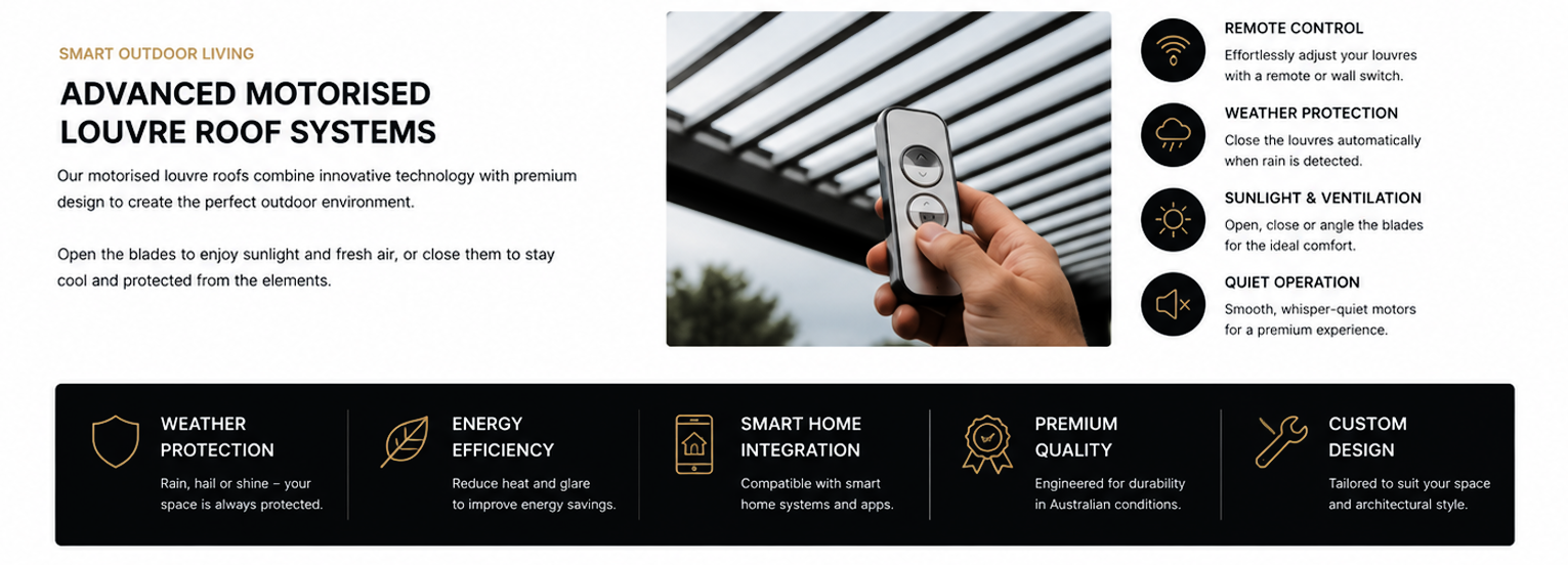 motorised louvre roof-functions