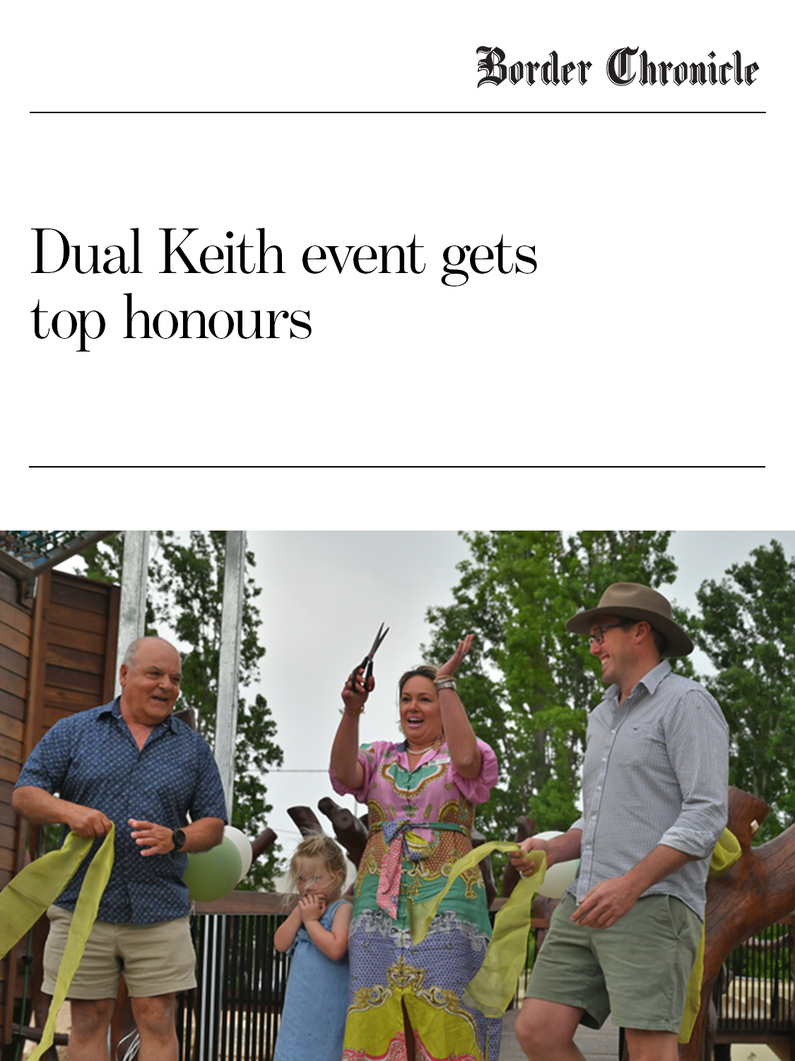 Border Chronicle — Dual Keith event gets top honours
The Don Moseley Park playground opening doubles as a celebration of the Keith War Memorial Community Centre's 80th anniversary.