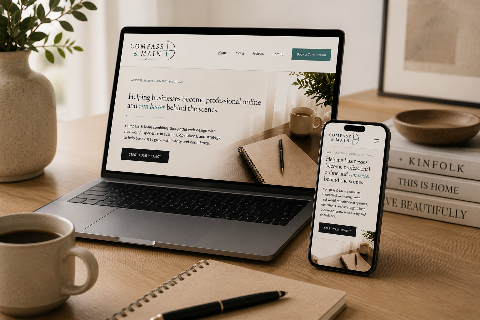Business website displayed across desktop and mobile devices, illustrating a professional online presence designed to engage customers and support business growth.